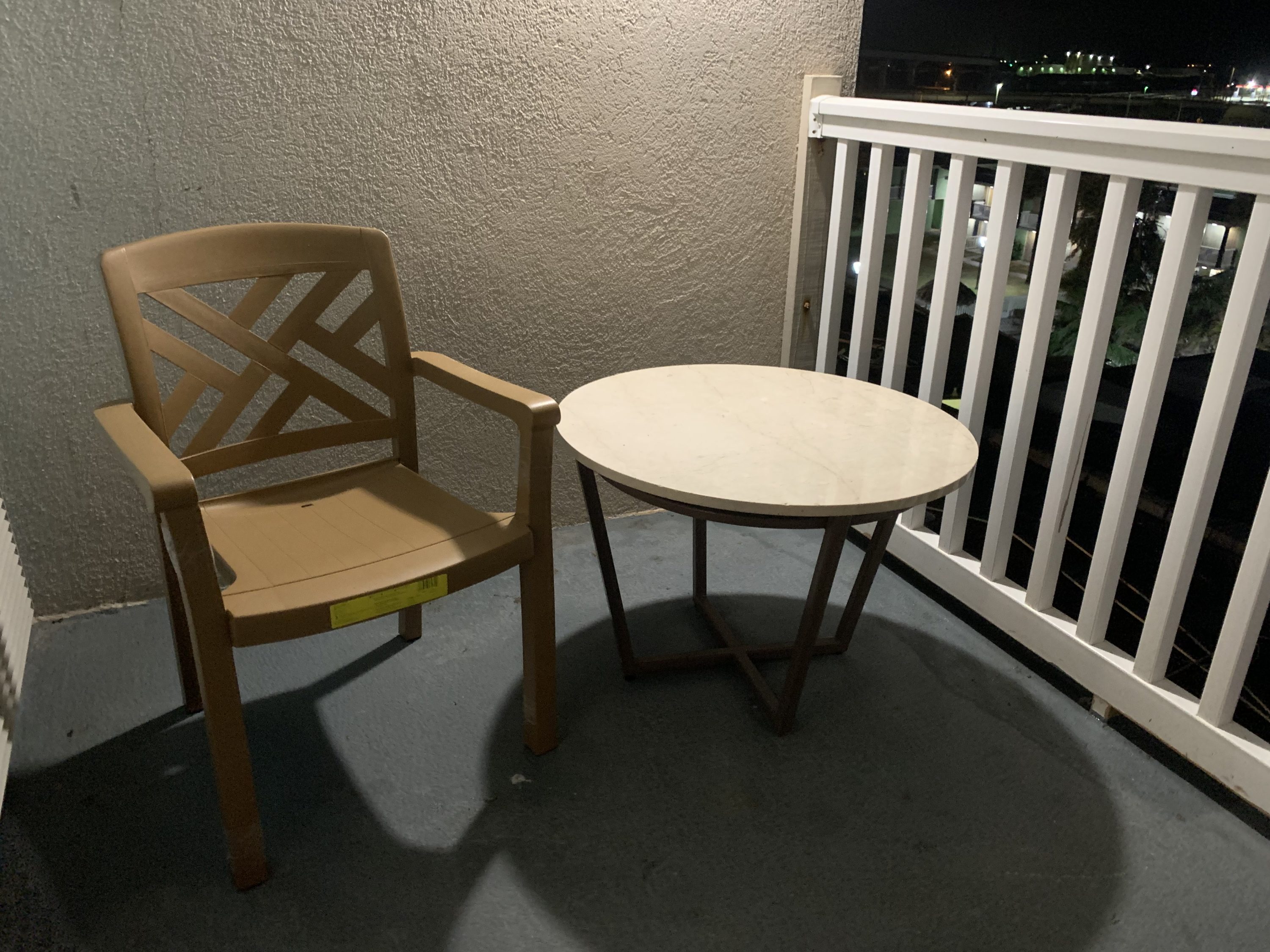Balcony furniture at the DoubleTree by Hilton Corpus Christi Beachfront