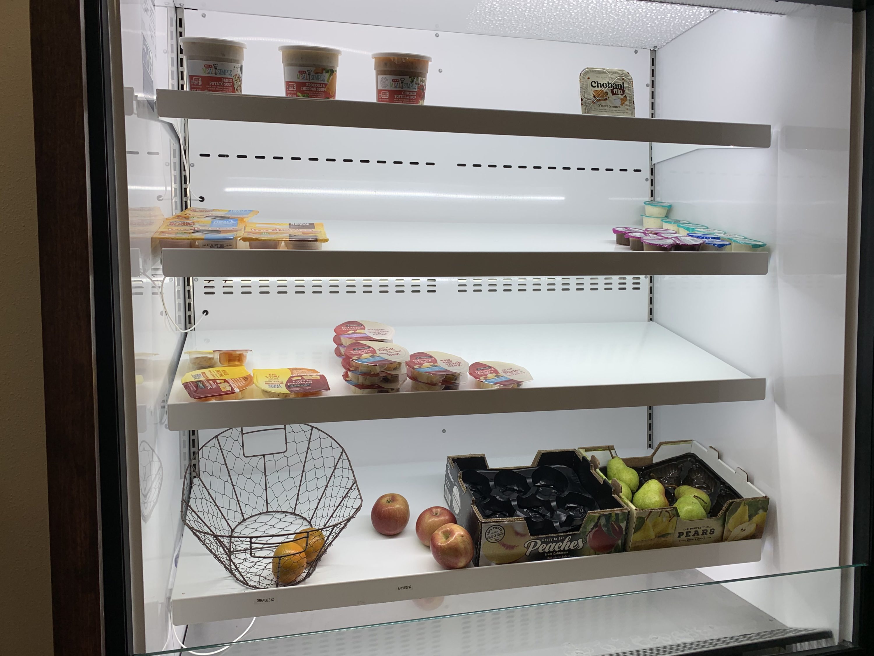 Refrigerated food in the lobby market at the DoubleTree by Hilton Corpus Christi Beachfront