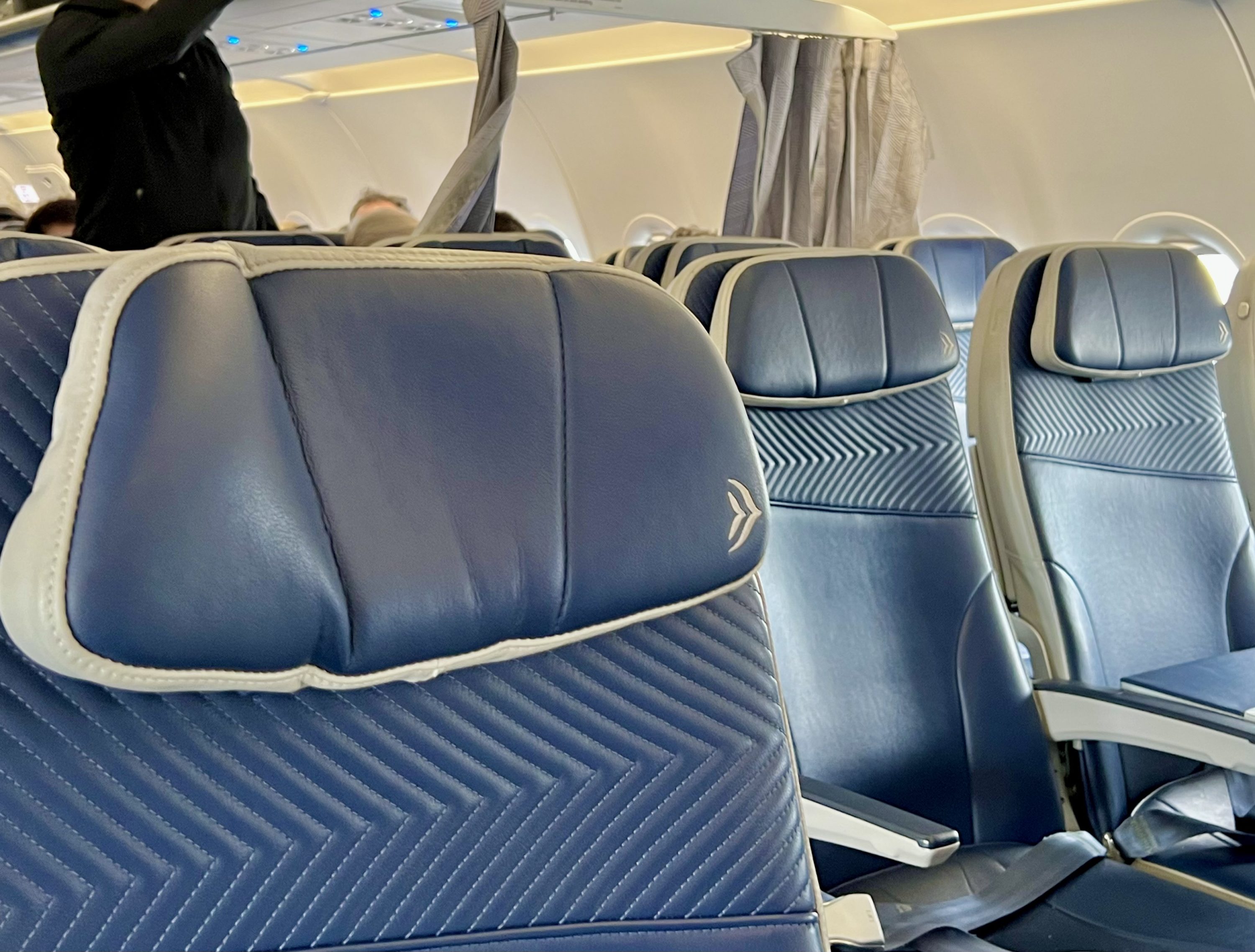 Aegean upgrade bid Aegean Airbus A320neo business class seat detailing