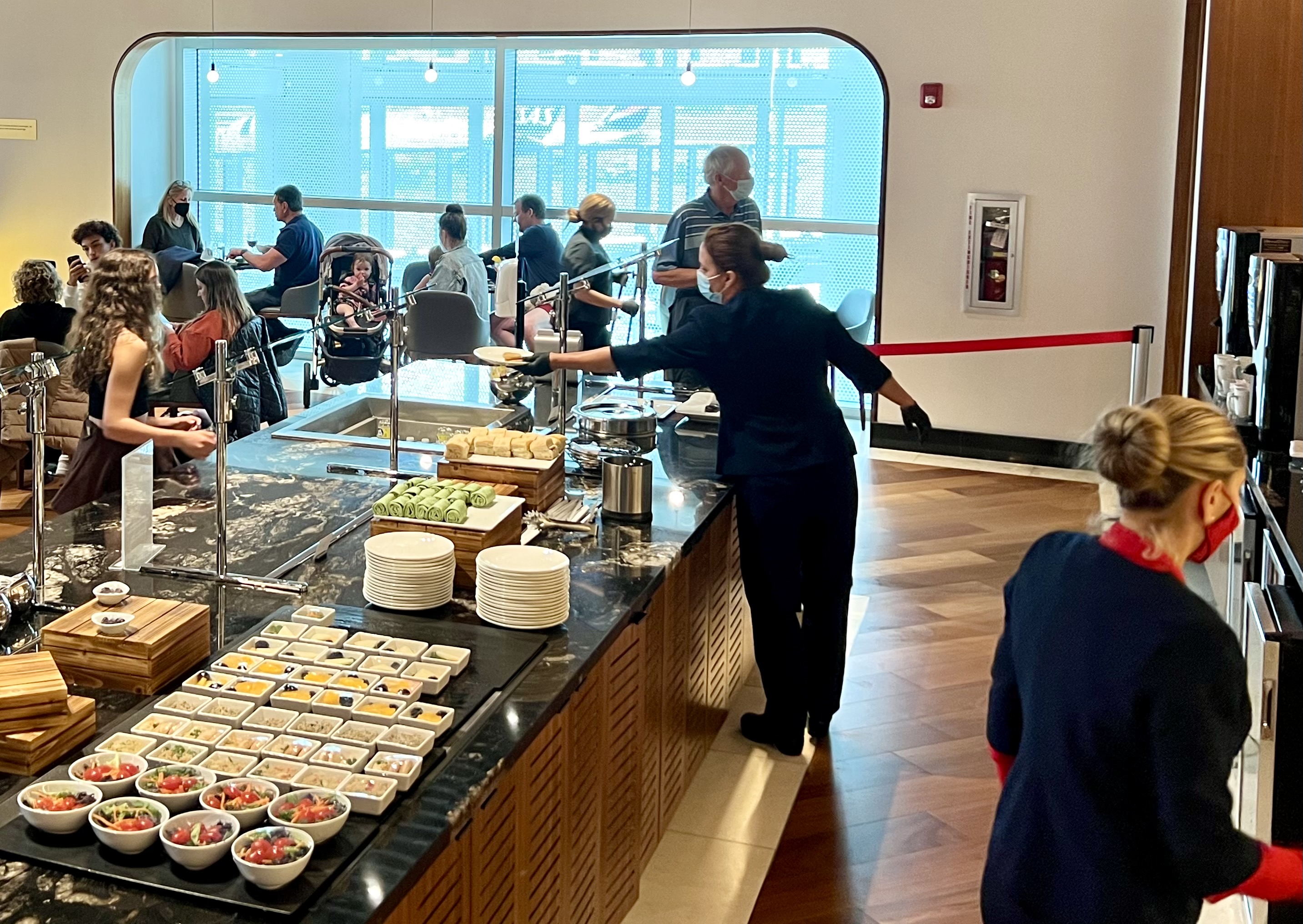 Turkish Airlines Lounge MIA Avianca Boeing 787 Business Class MIA Turkish Airlines Lounge food buffet
