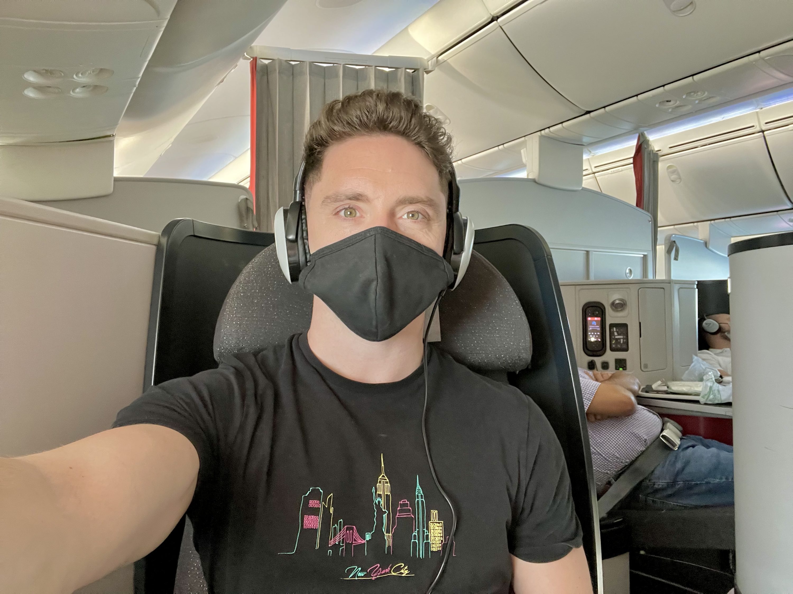 Avianca Boeing 787 Business Class seat selfie