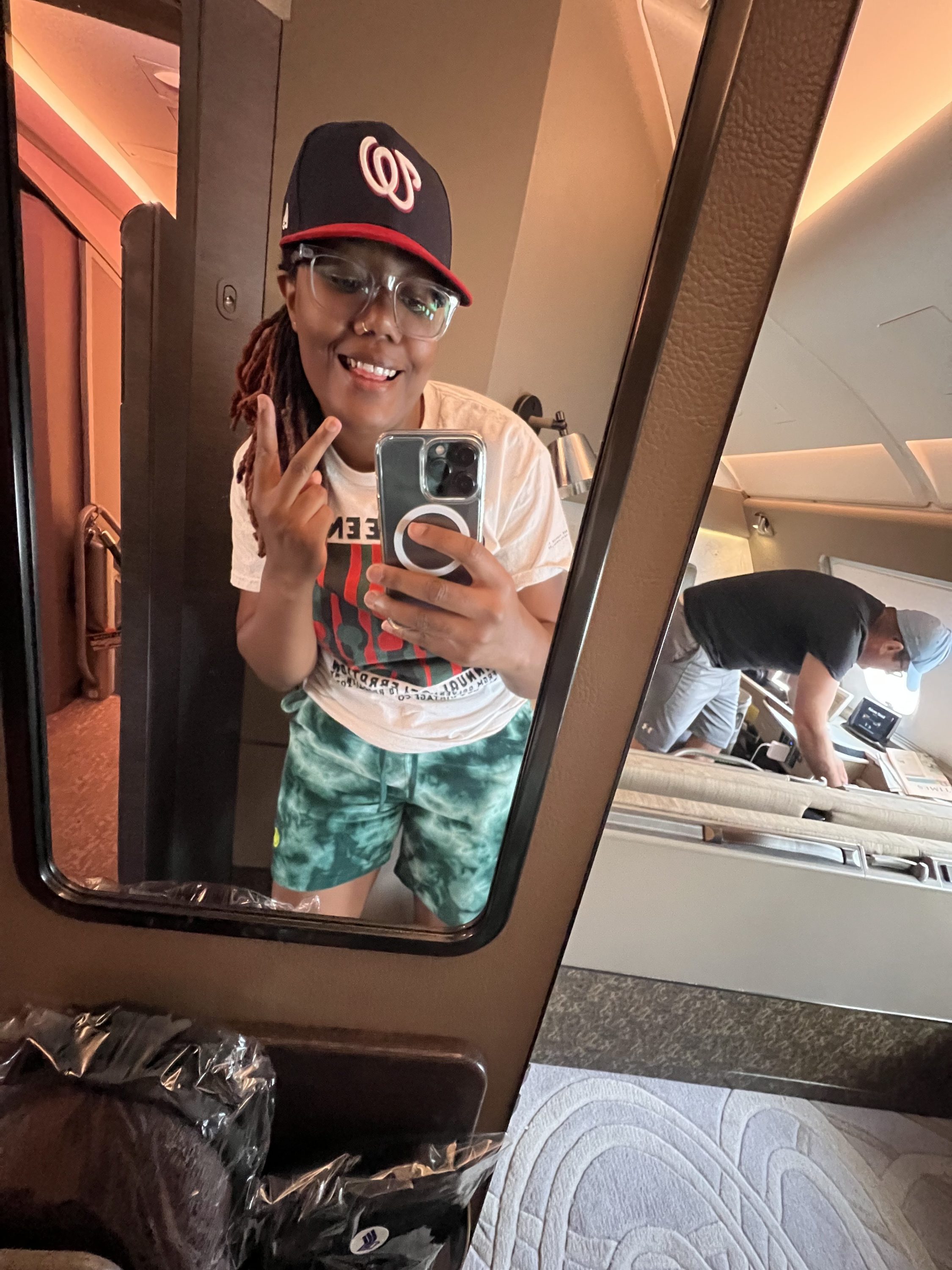 Small mirror in the locker on Singapore Suites