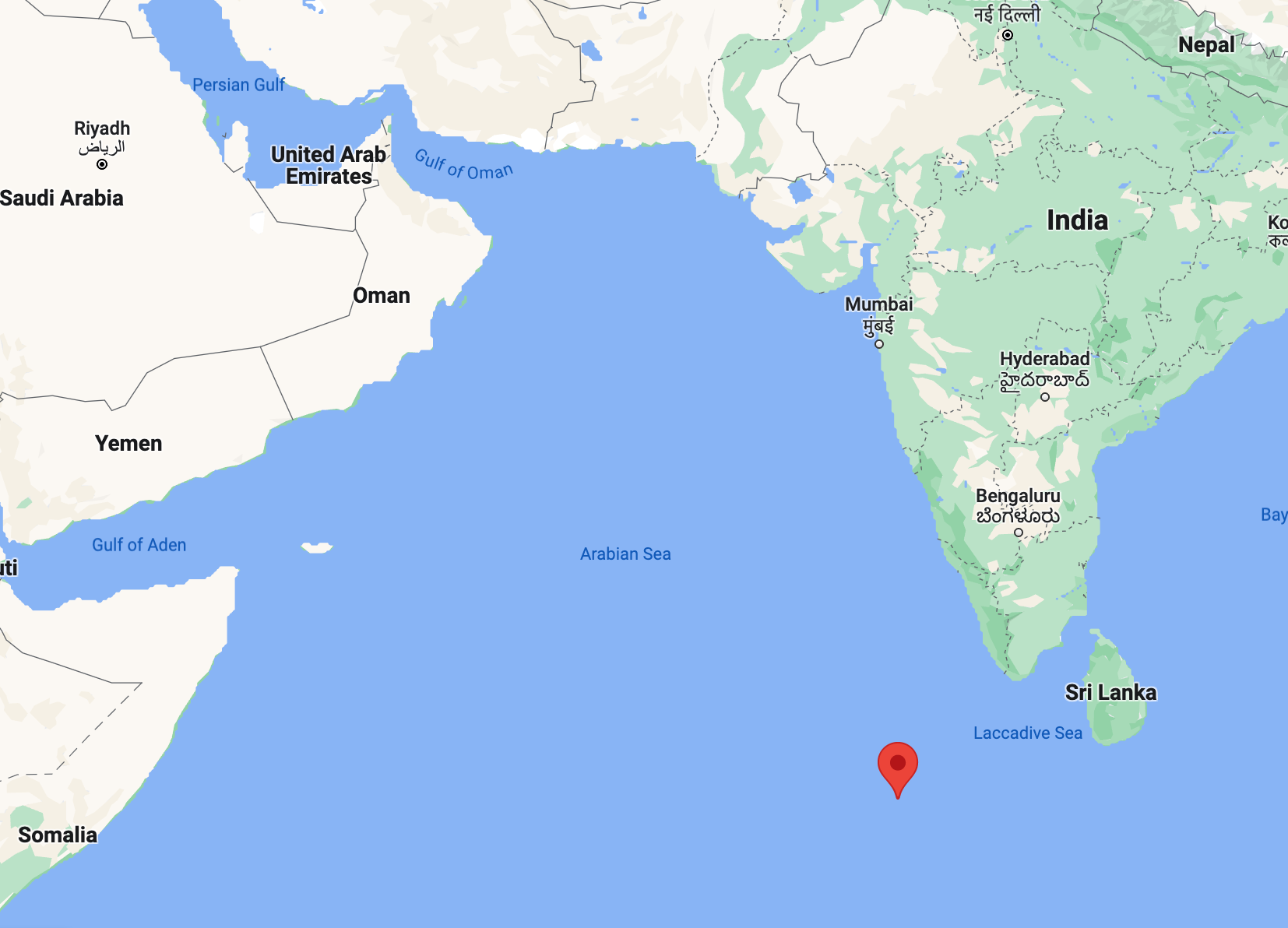 Maldives location on a map