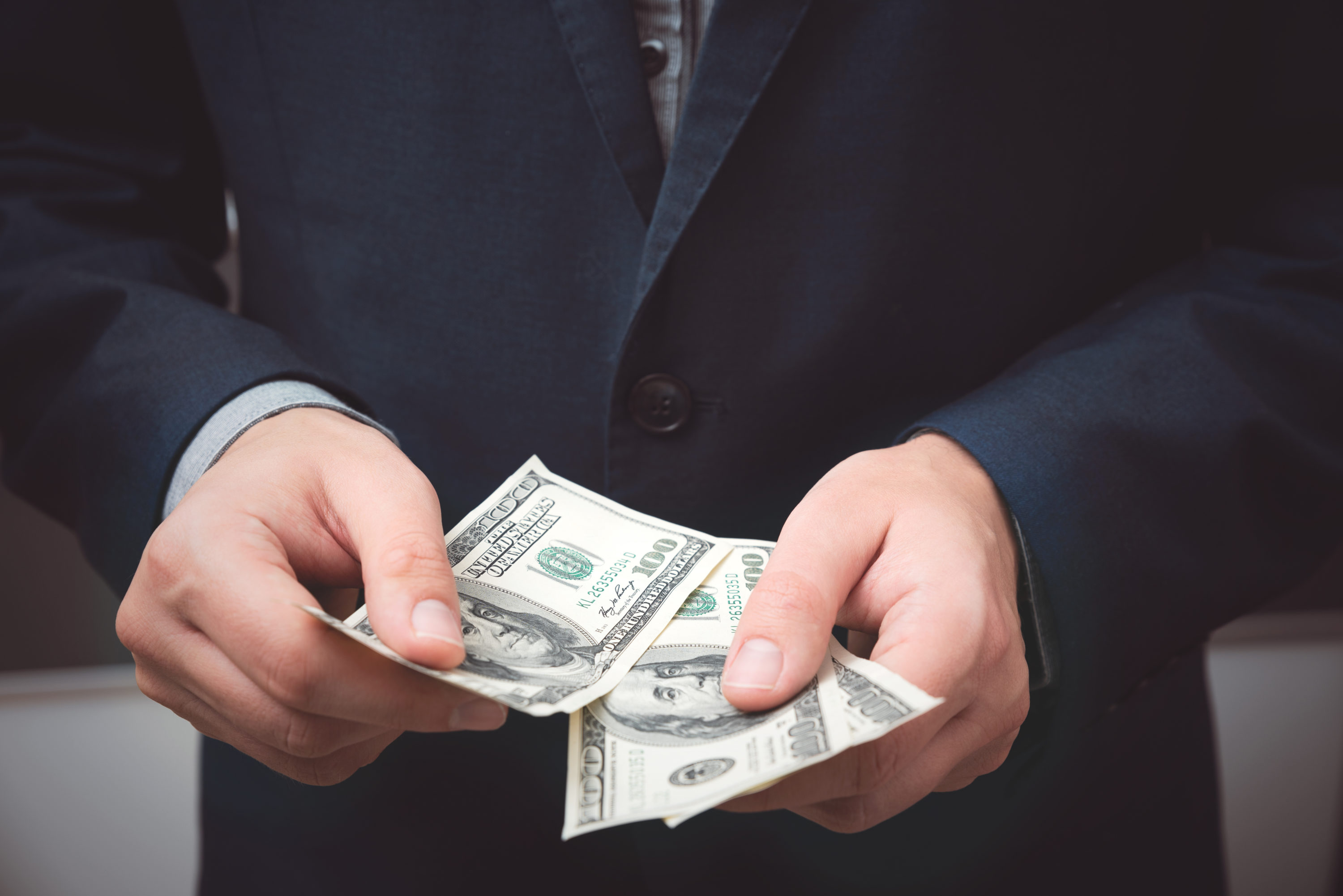 Man counting cash