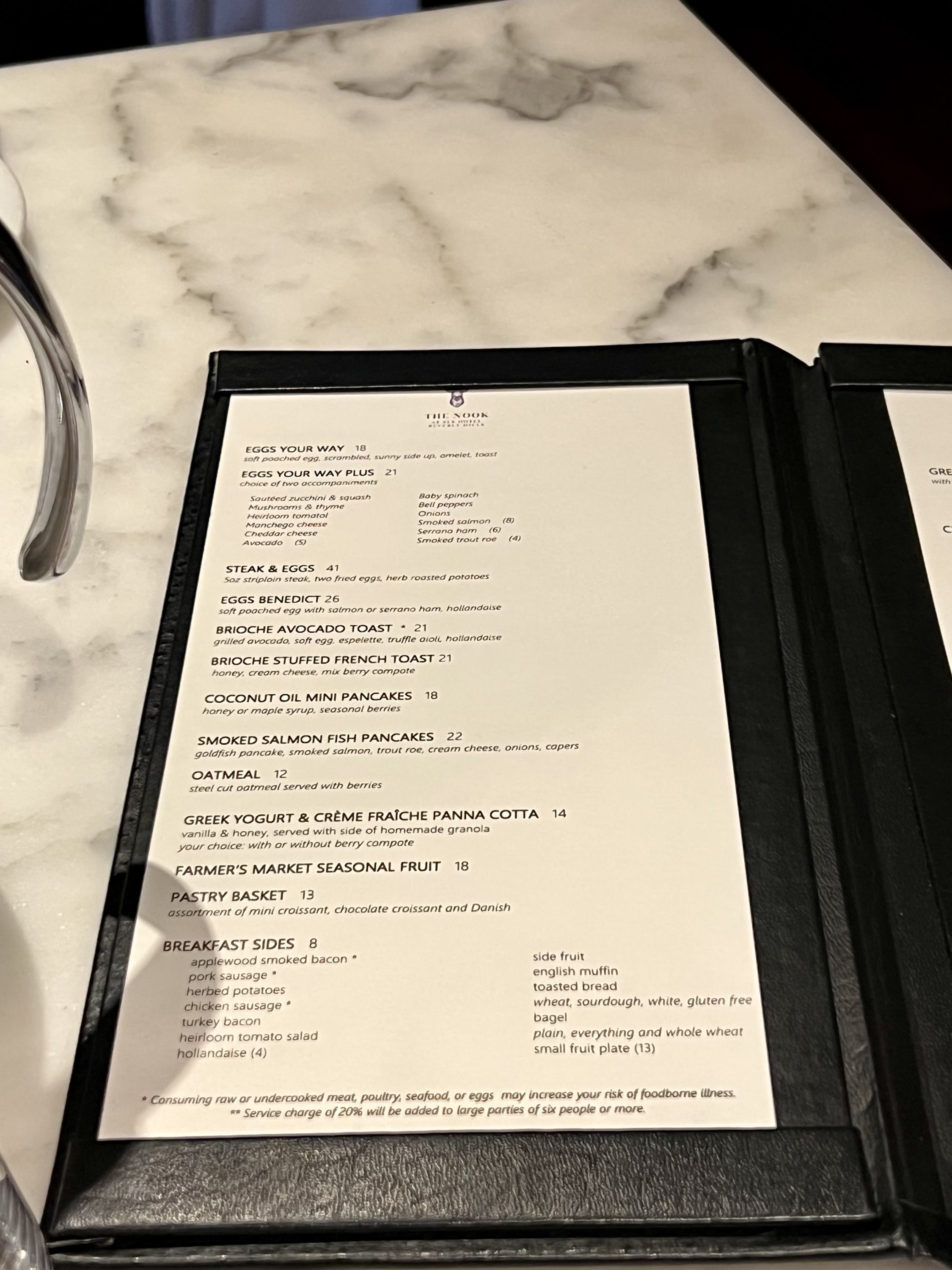 SLS Hotel, a Luxury Collection Hotel, Beverly Hills restaurant breakfast food menu