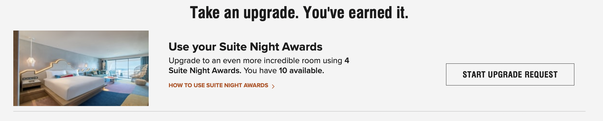 W Algarve booking start upgrade request