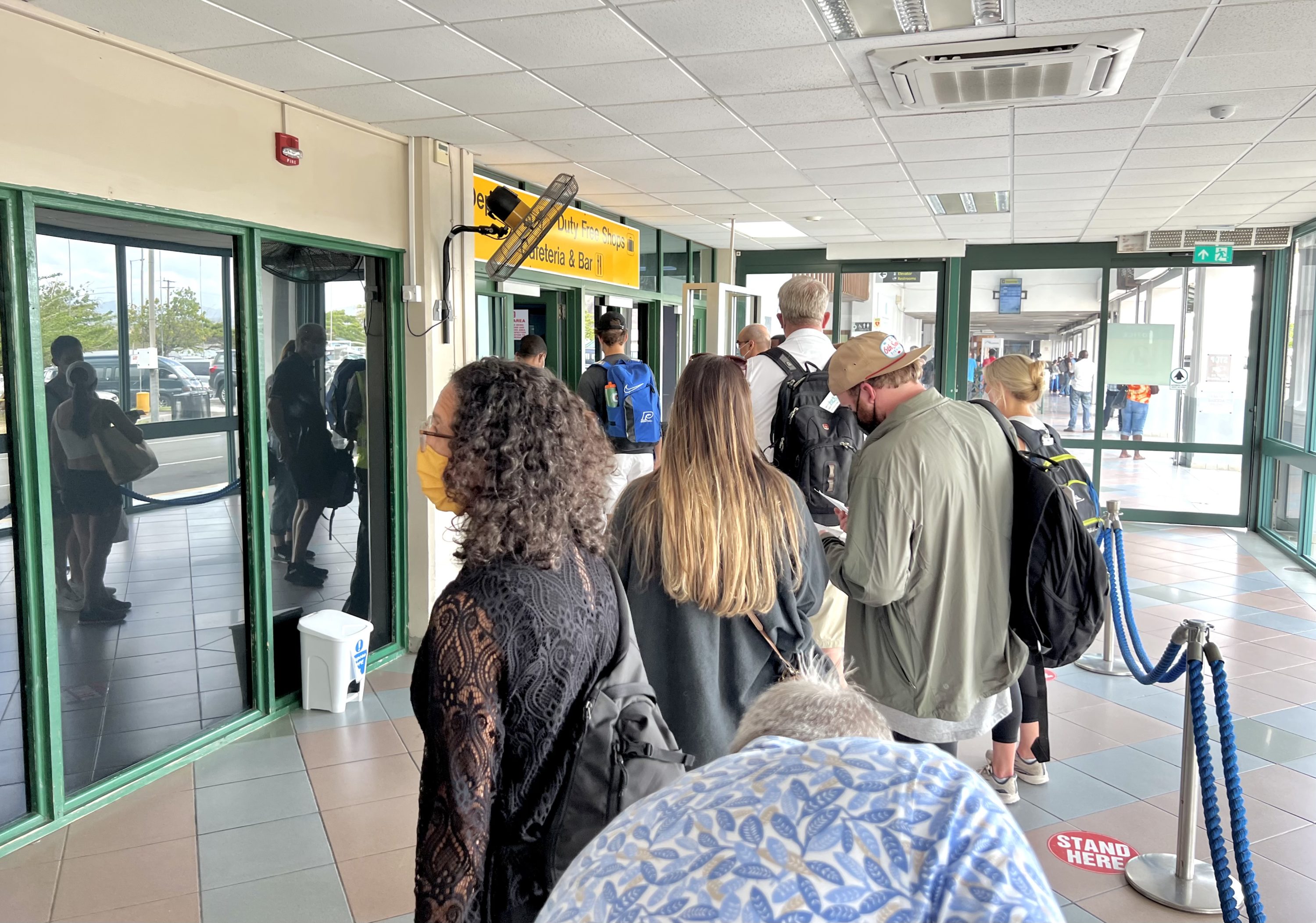 British Airways Boeing 777 200 Club World UVF immigration queue