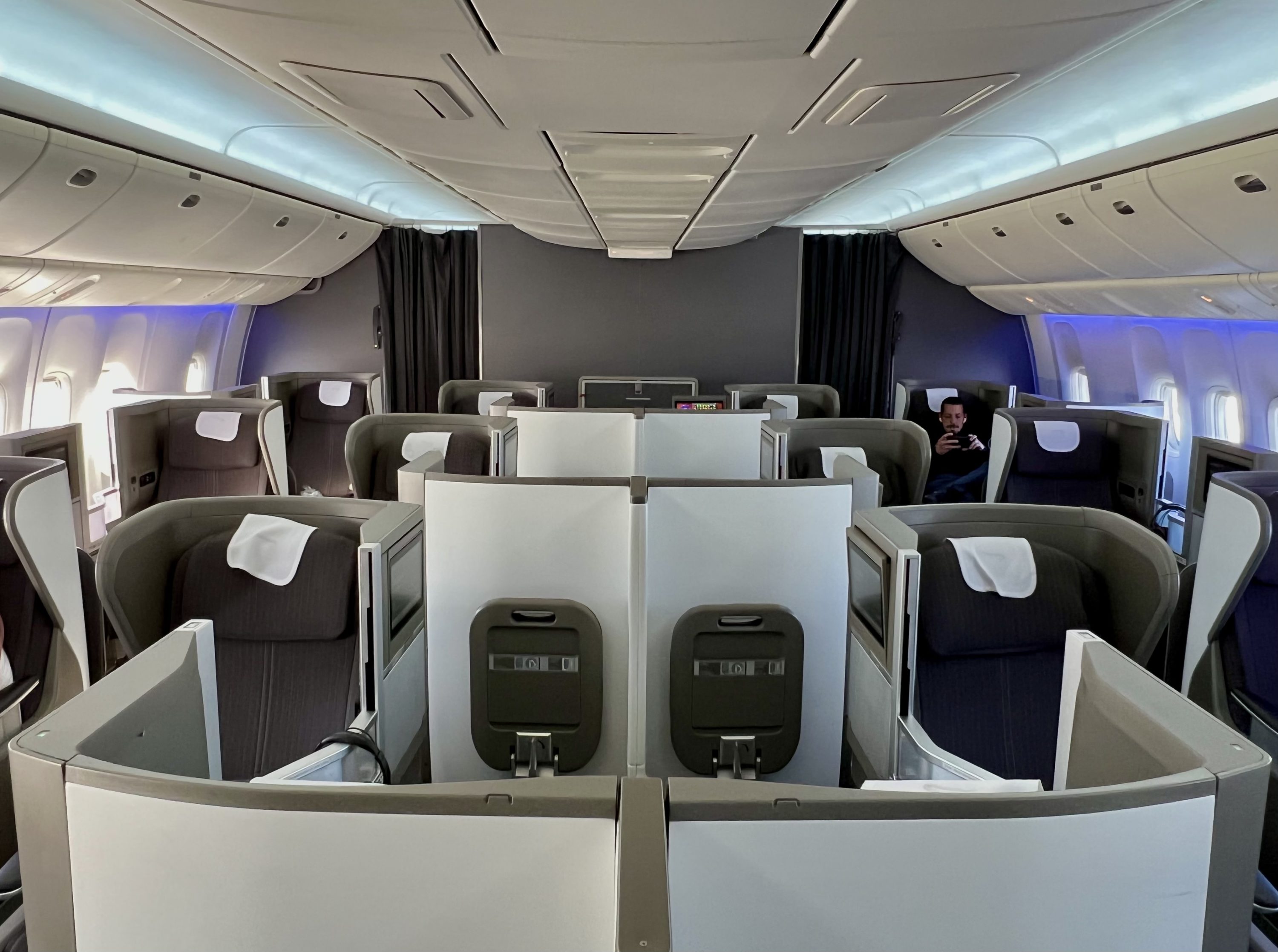 British Airways Boeing 777 200 Club World cabin middle British Airways Boeing 777 200 Club World cabin middle