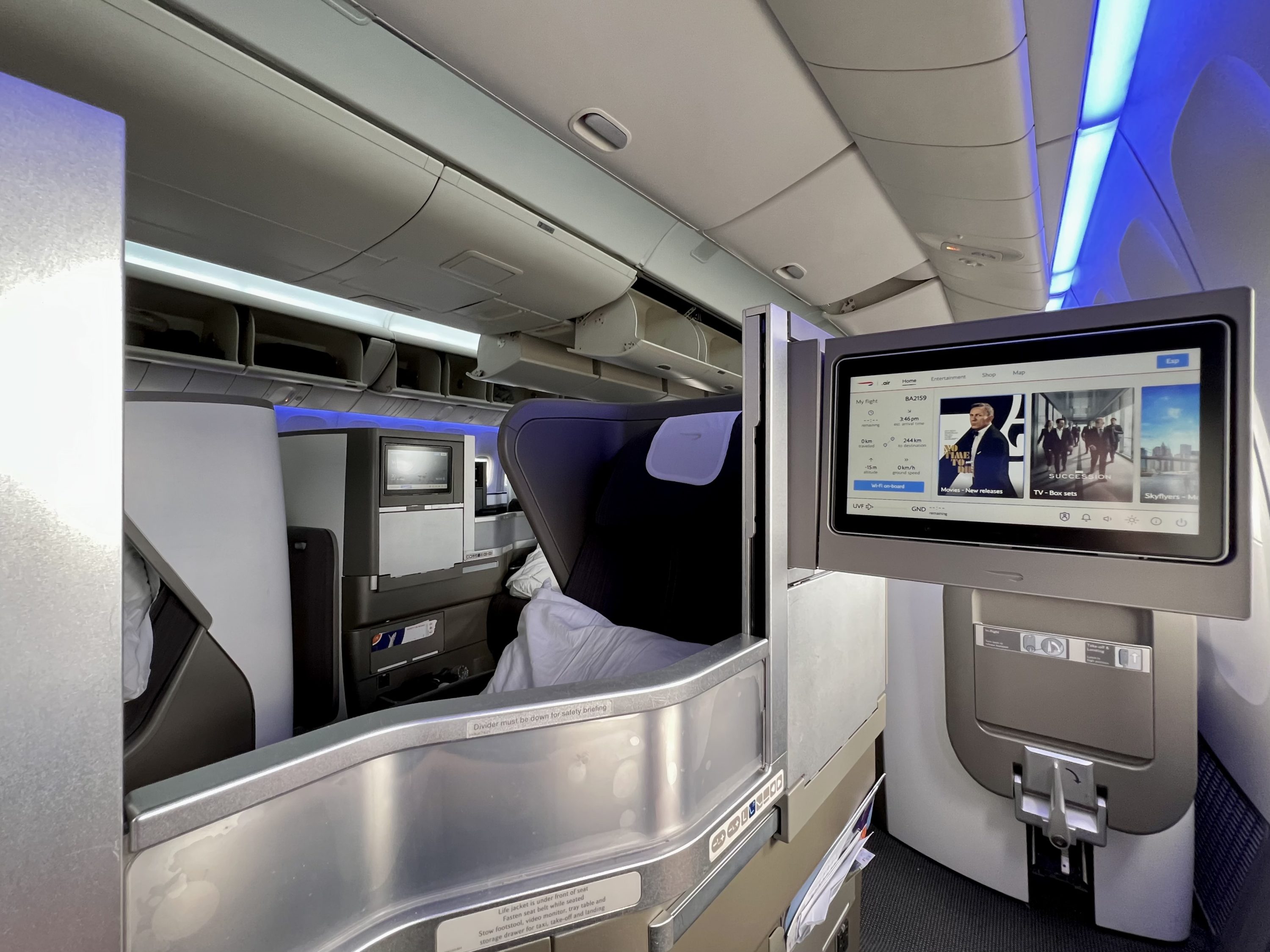 British Airways Boeing 777 200 Club World seat view