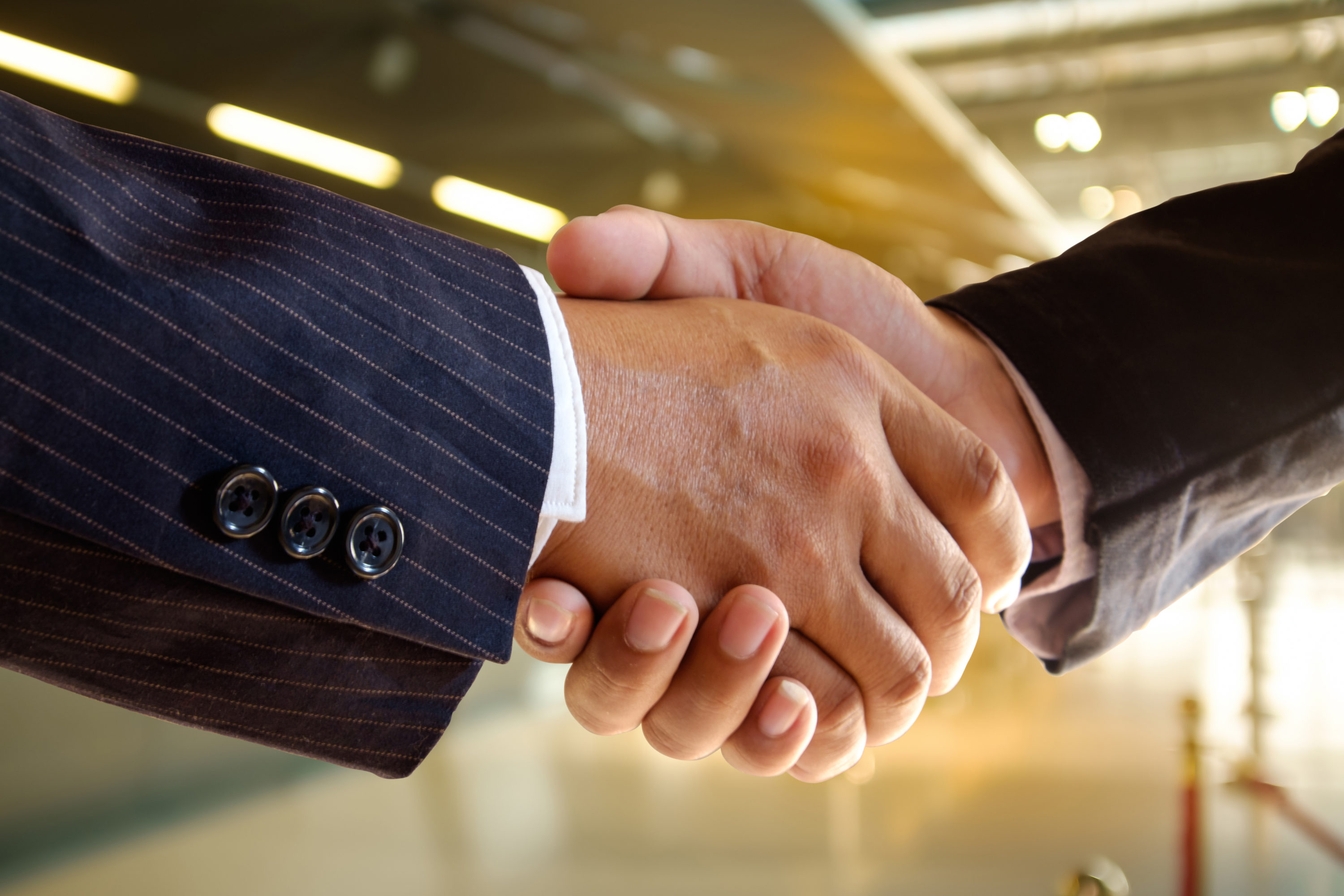 Handshake at airport
