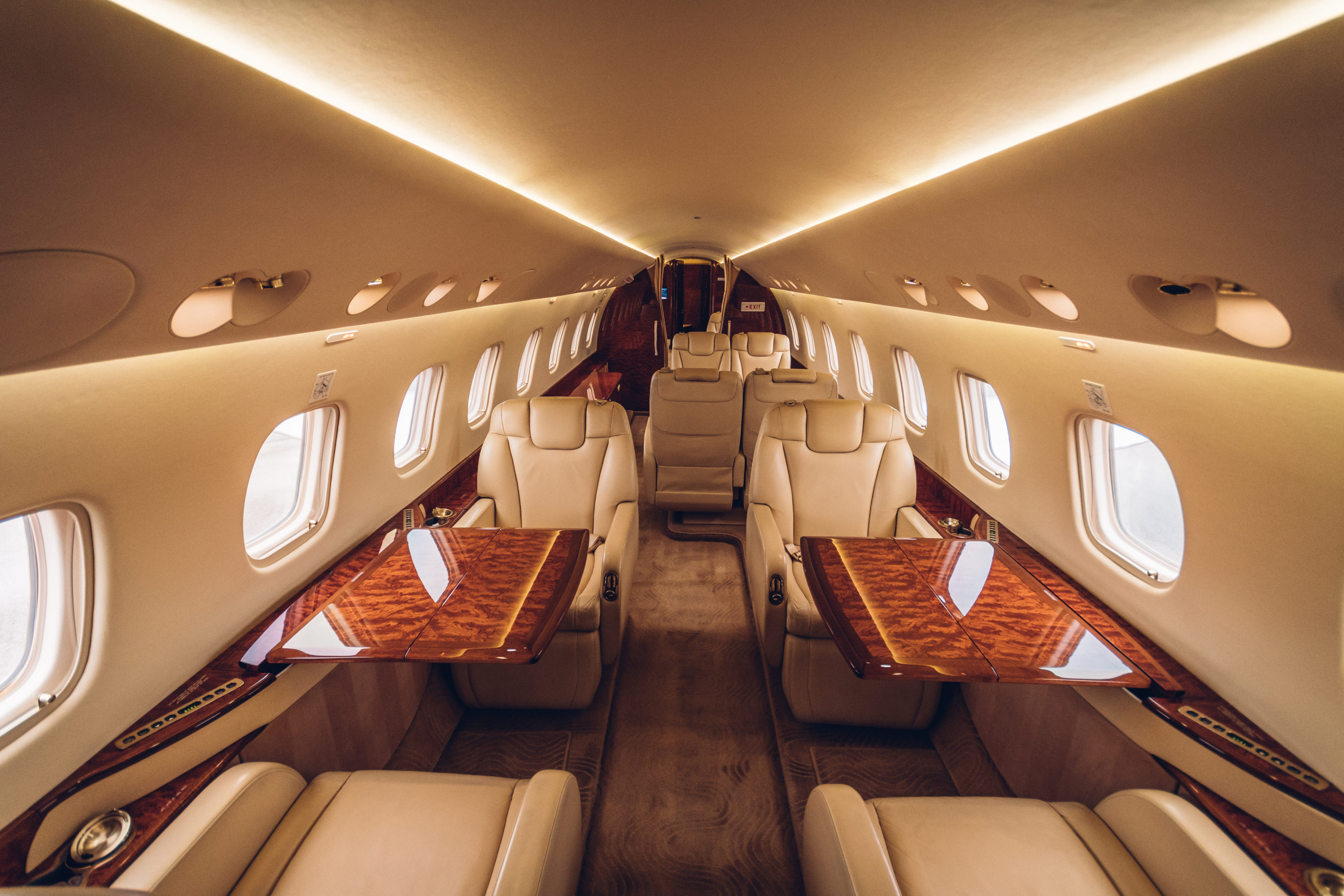 Private jet interior