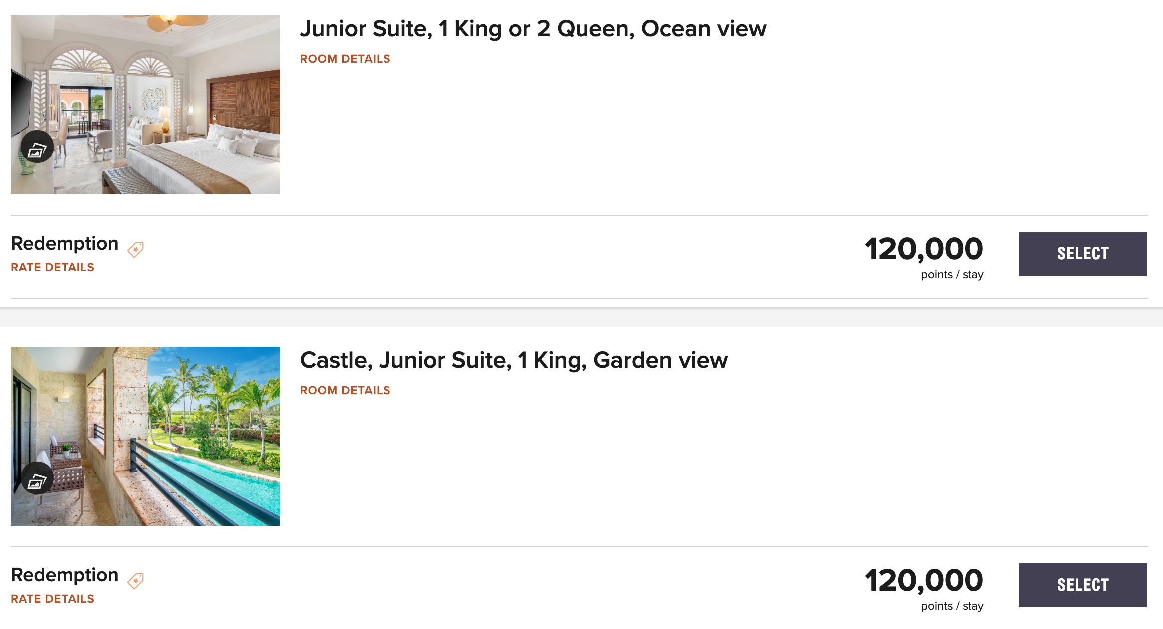 Sanctuary Cap Cana cost in Marriott points