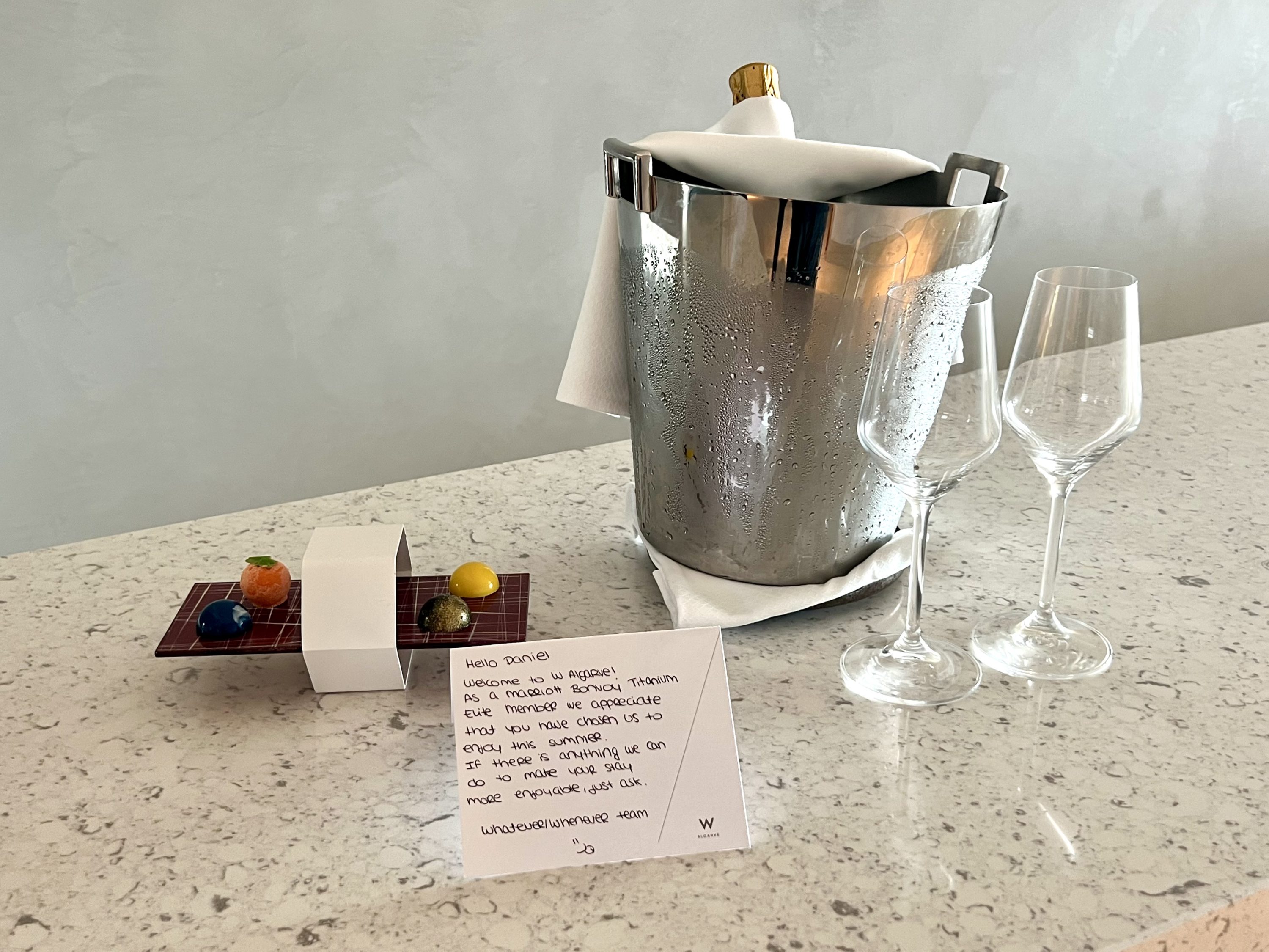W Algarve Marvellous Residence Marriott Bonvoy welcome gift