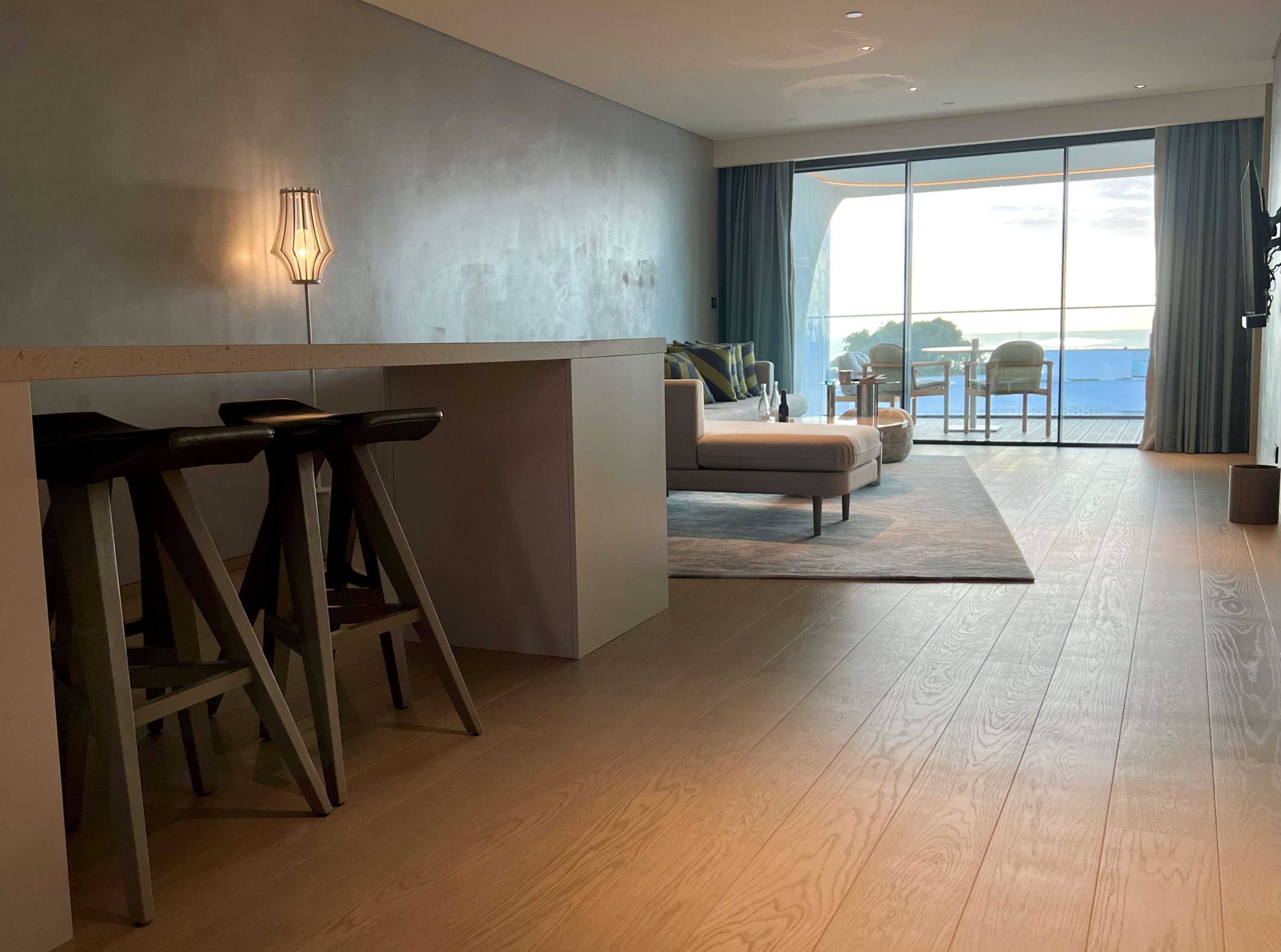 W Algarve Marvellous Residence living space golden hour