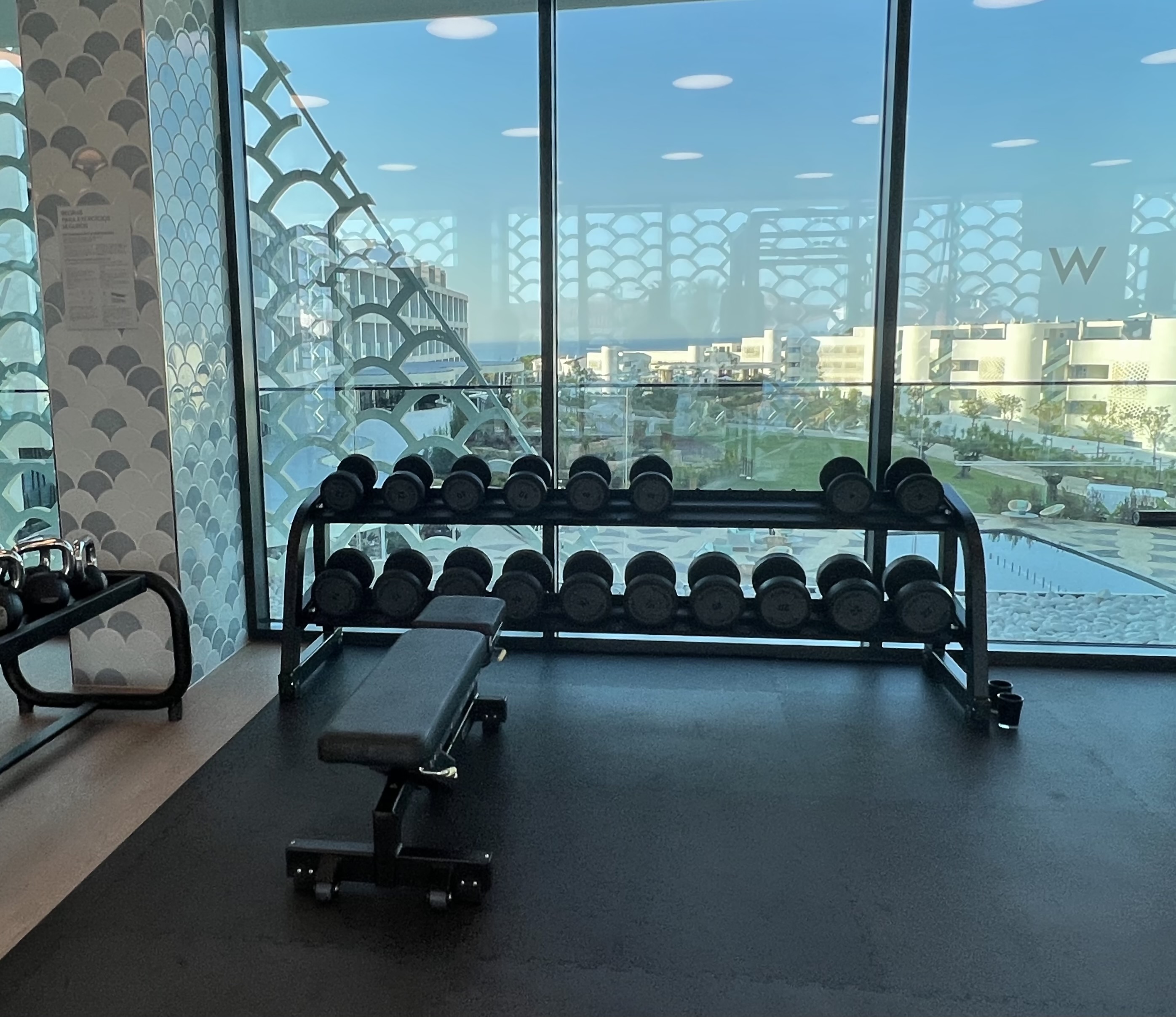 W Algarve gym dumbbells