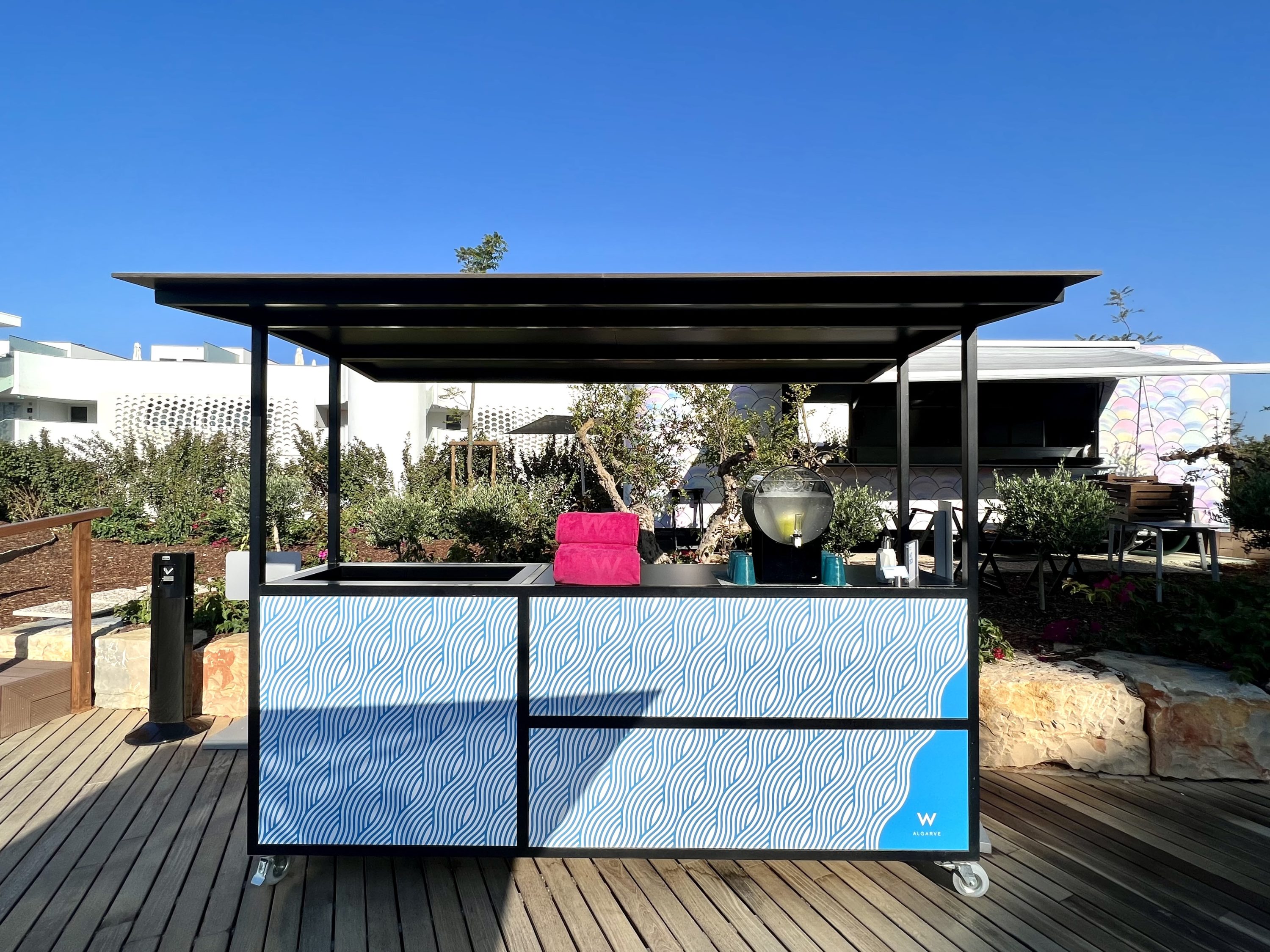 W Algarve pool towel and water station