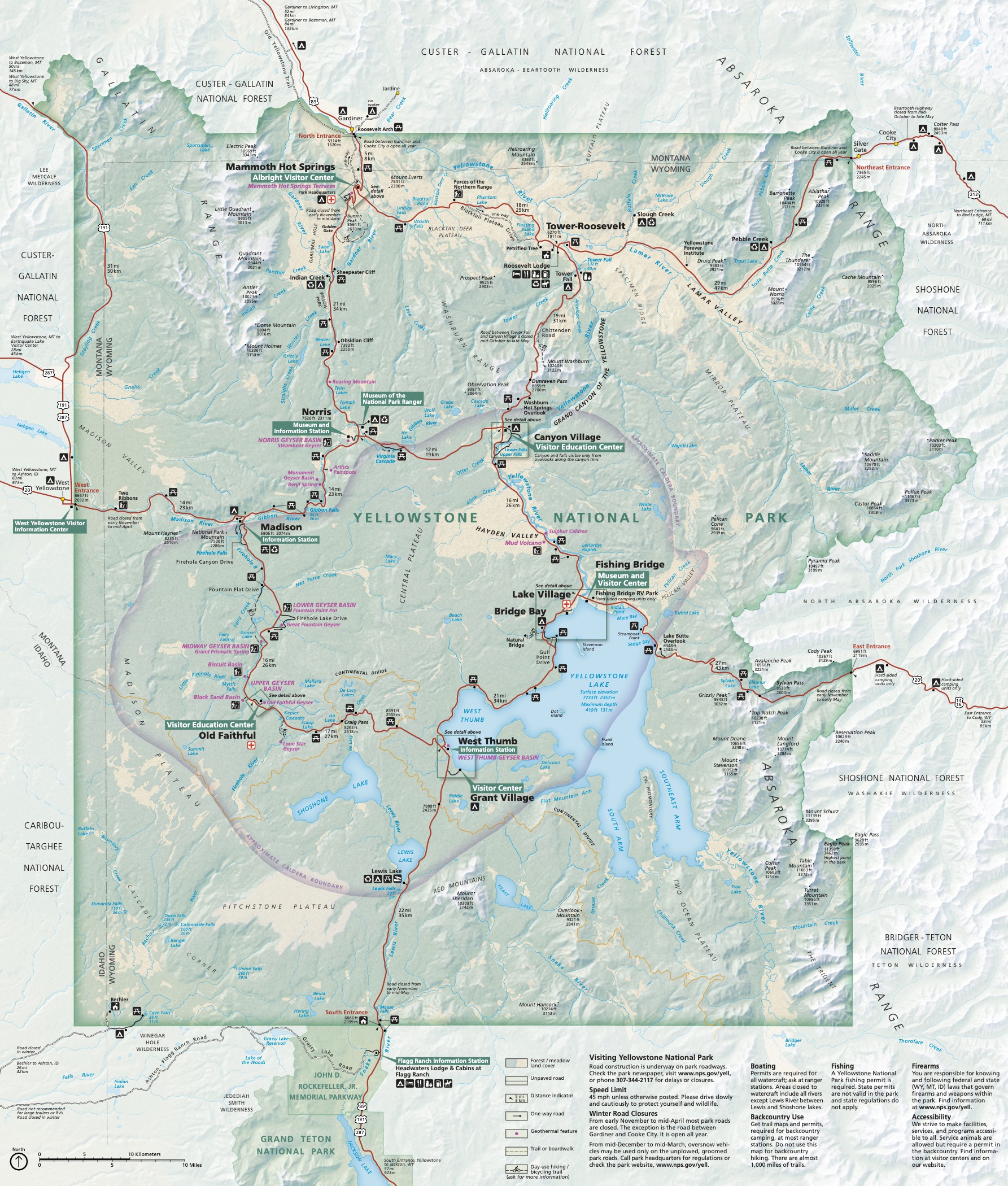 Yellowstone National Park Map
