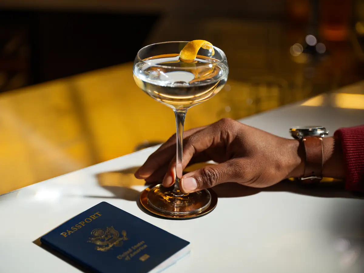 A cocktail at the Chase Sapphire Lounge in Hong Kong