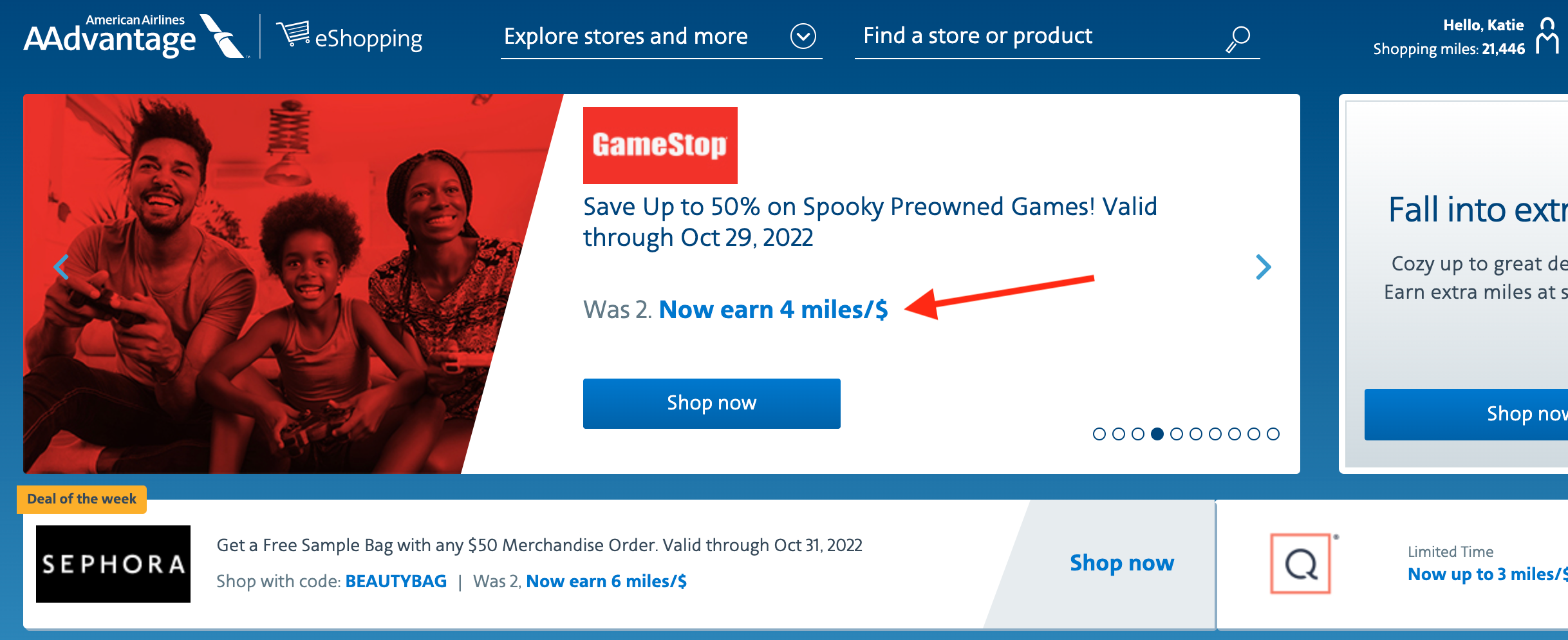 AAdvantage eShopping portal