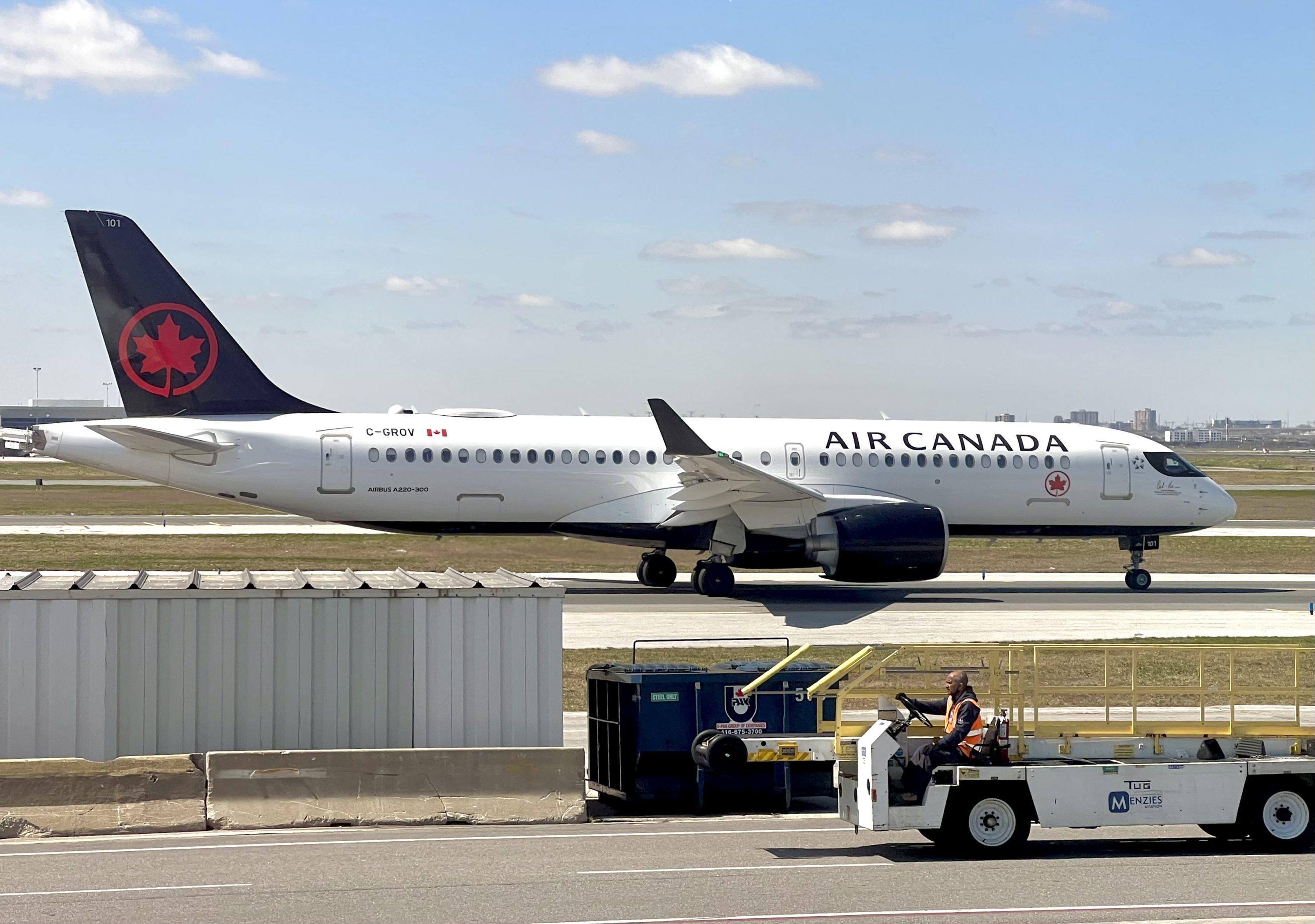Air Canada Airbus A220 at Toronto Pearson Airport