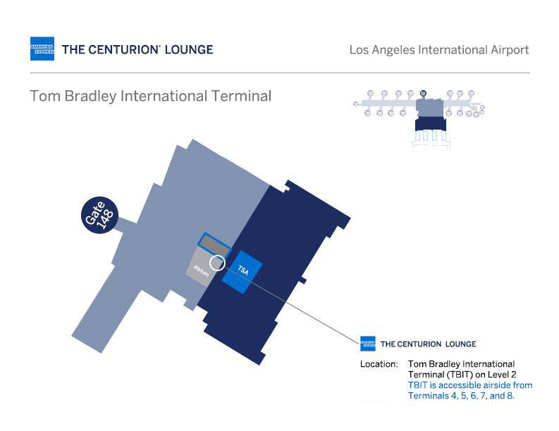 Amex Centurion Lounge LAX map Amex Centurion Lounge LAX map