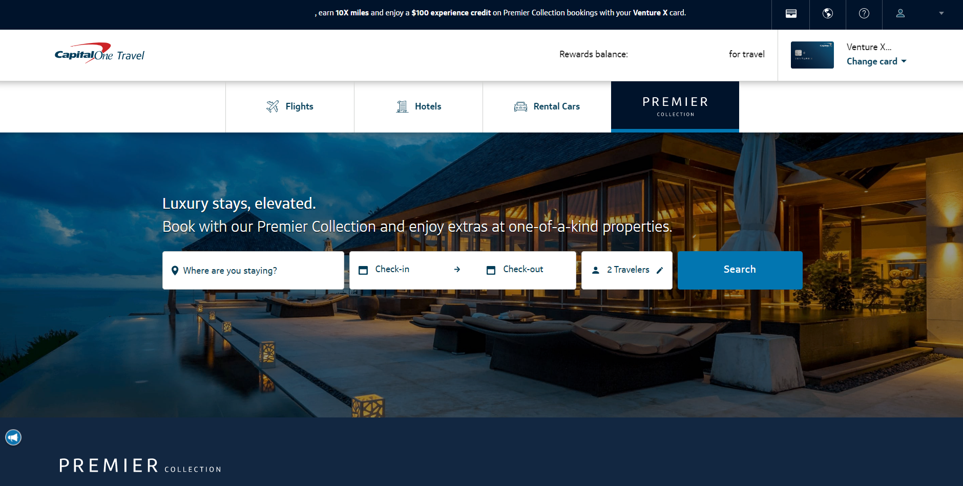 Capital One Travel Portal Premier Collection