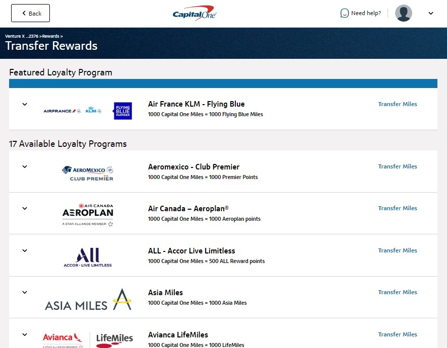 Capital One transfers