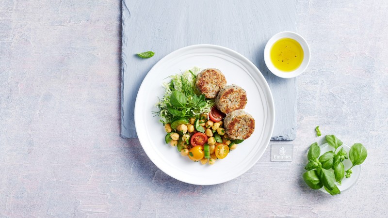 Emirates vegan quinoa cakes