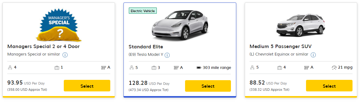 Hertz Tesla Model Y