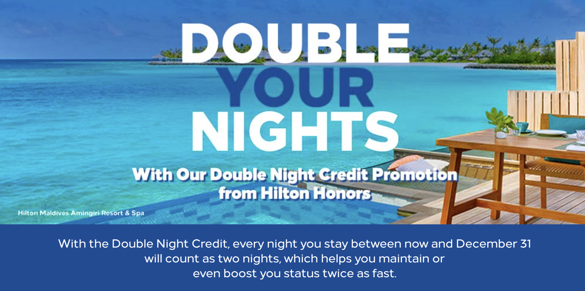 Hilton promo for double nights