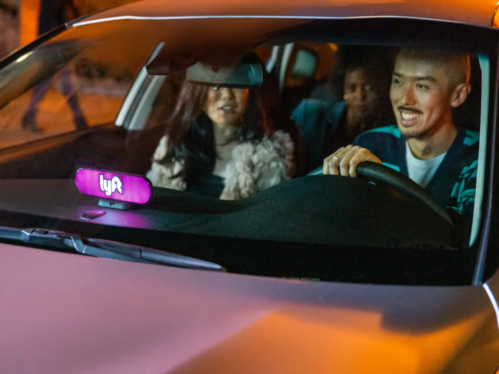 Lyft driver and passengers