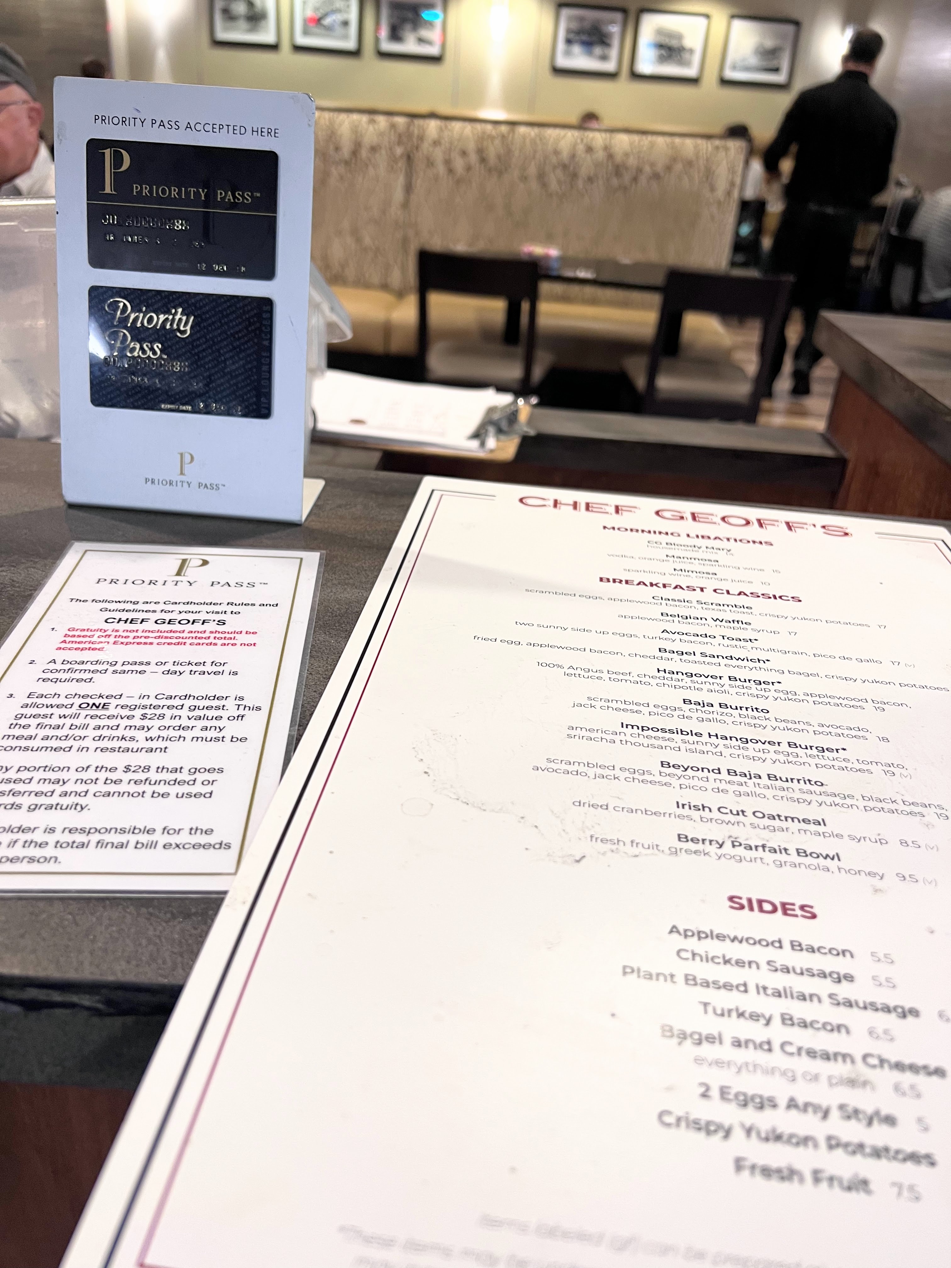 Priority Pass Chef Geoffs at IAD