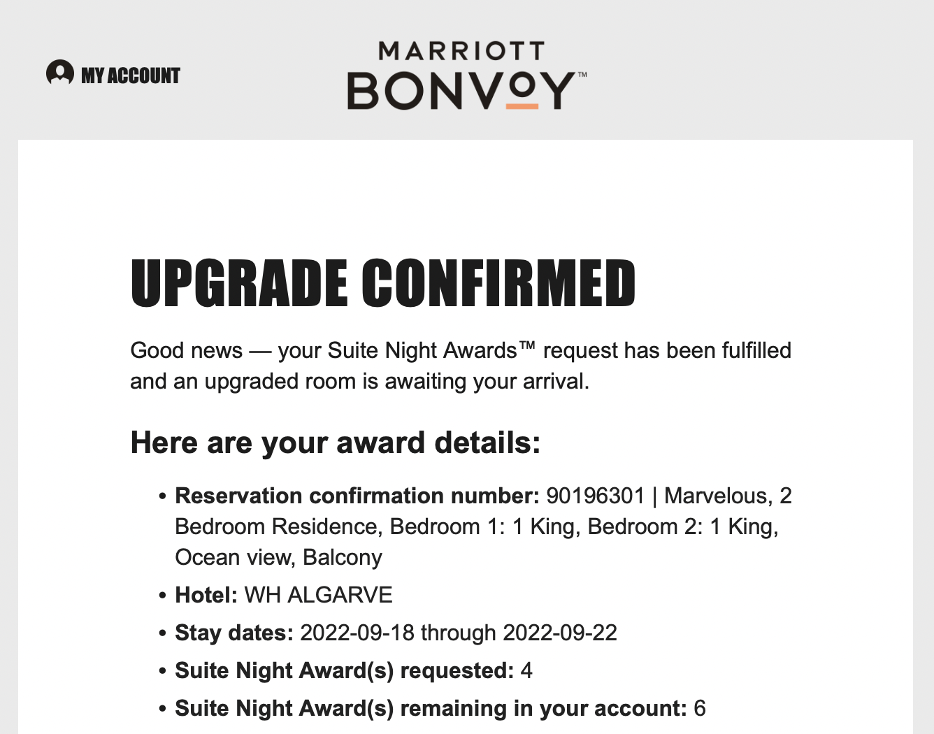 W Algarve upgrade confirmed