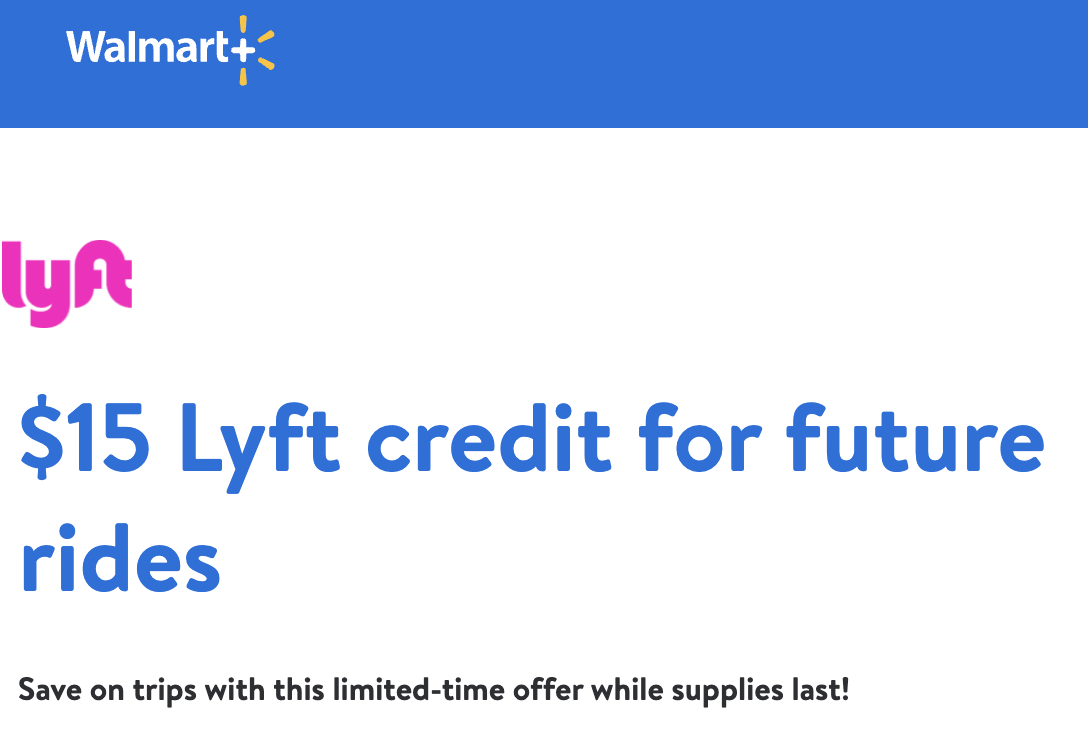 Lyft Promo from Walmart+
