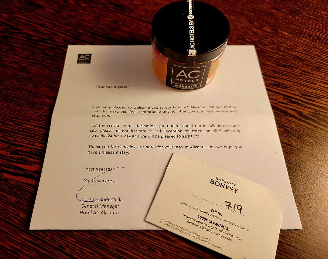 AC Hotel Alicante Welcome Gift
