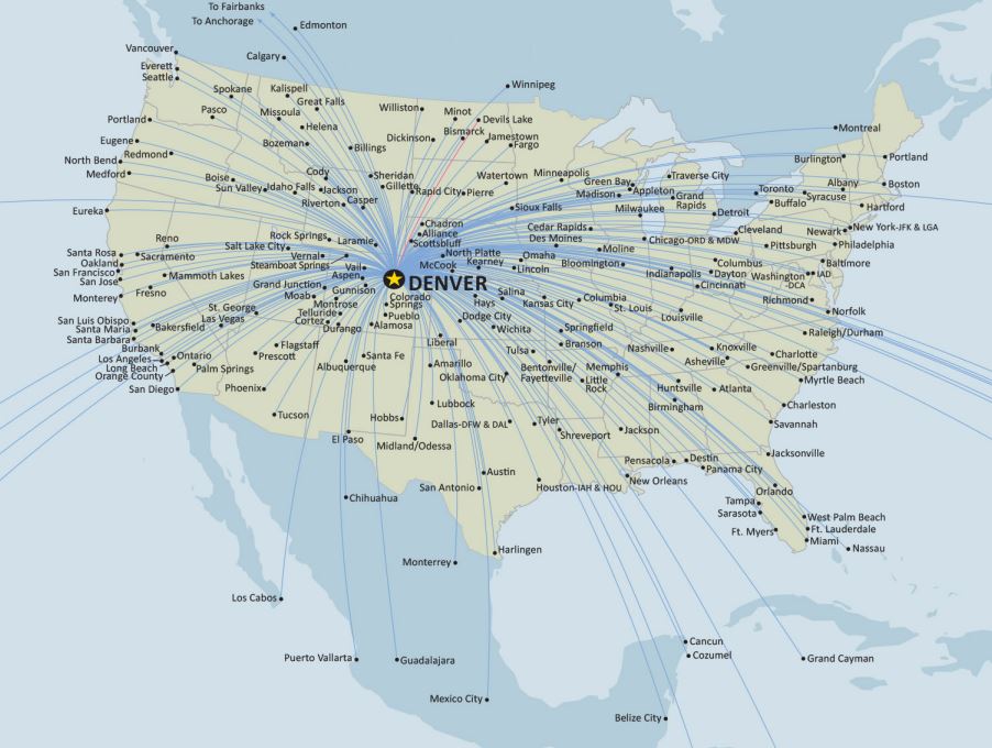 Denver International Airport Destination Map Denver International Airport Destination Map
