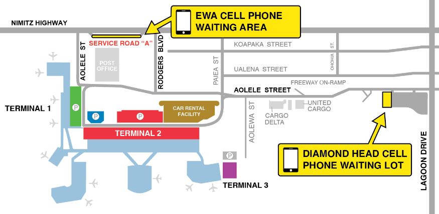 Daniel K. Inouye International Airport Cell Phone Waiting Lot