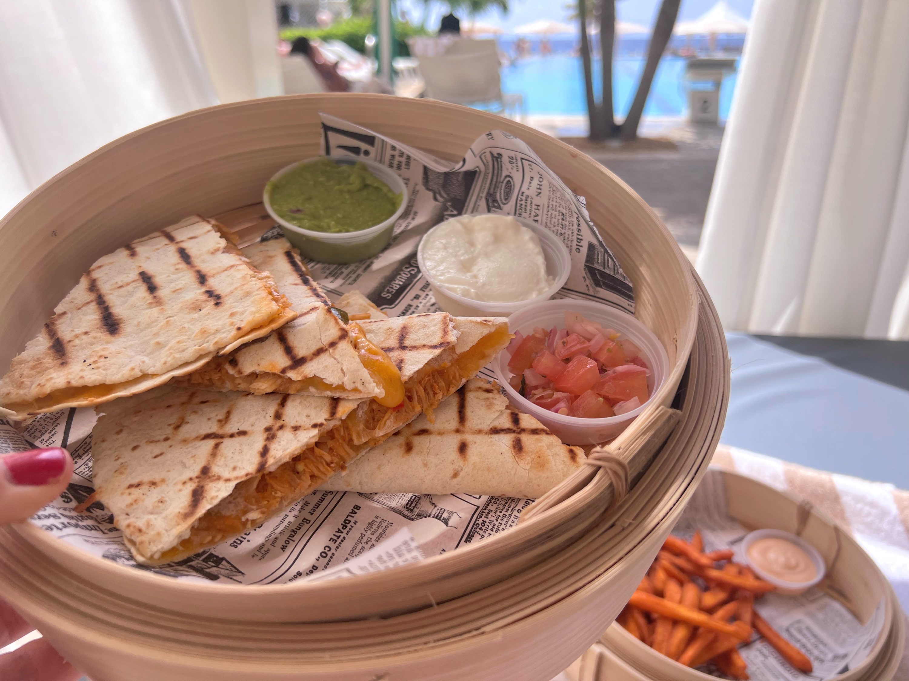 Lunch by the pool at Curacao Marriott Beach Resort
