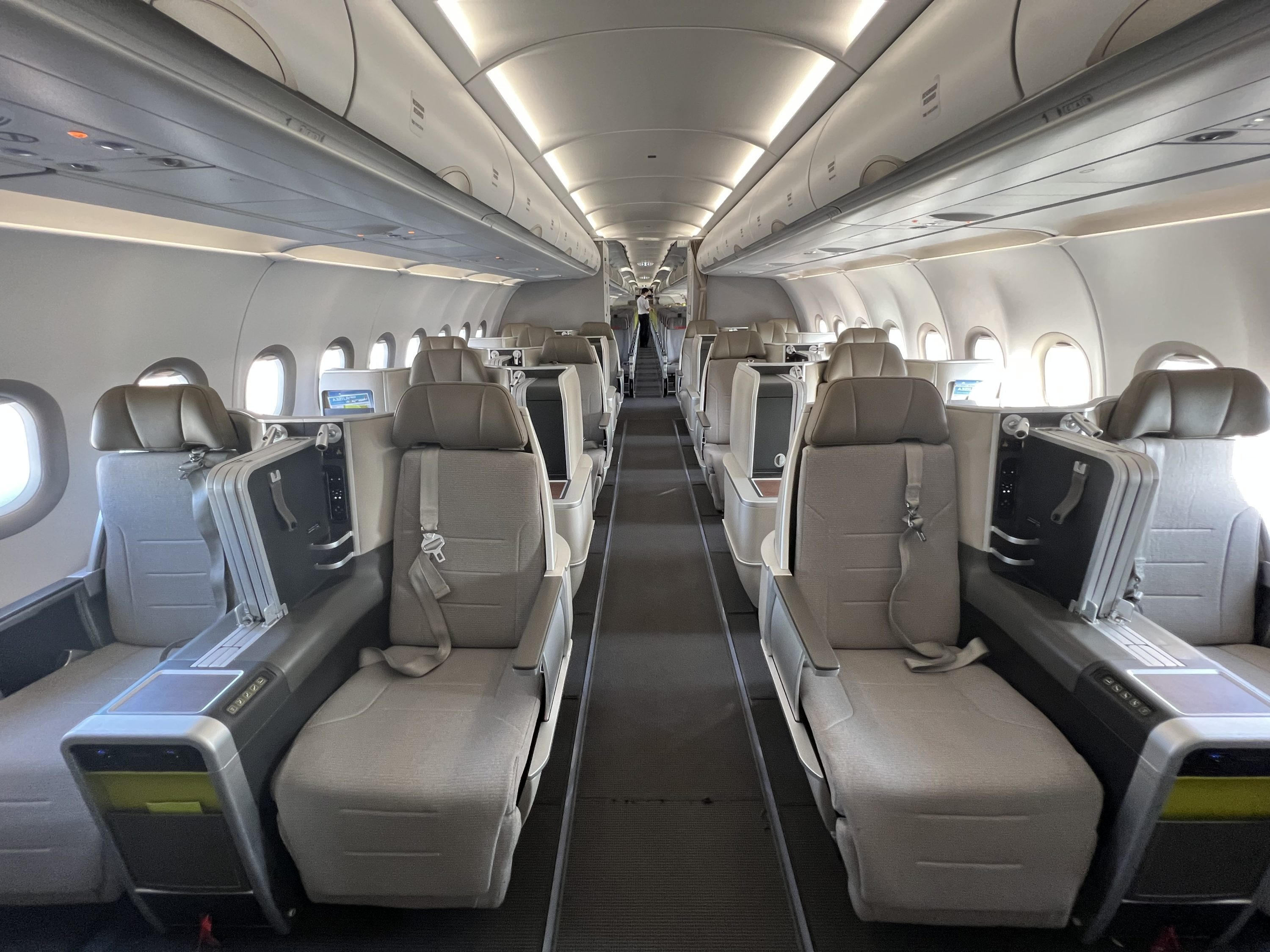 TAP Air Portugal Airbus A321LRneo business class cabin from front