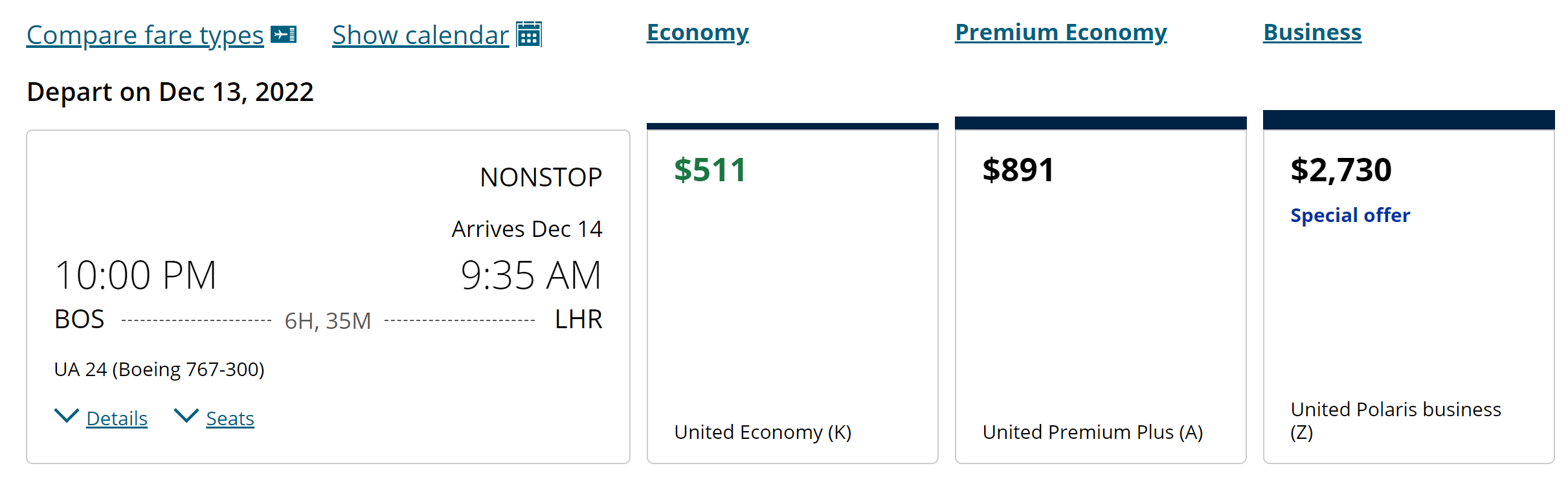 United Polaris special offer