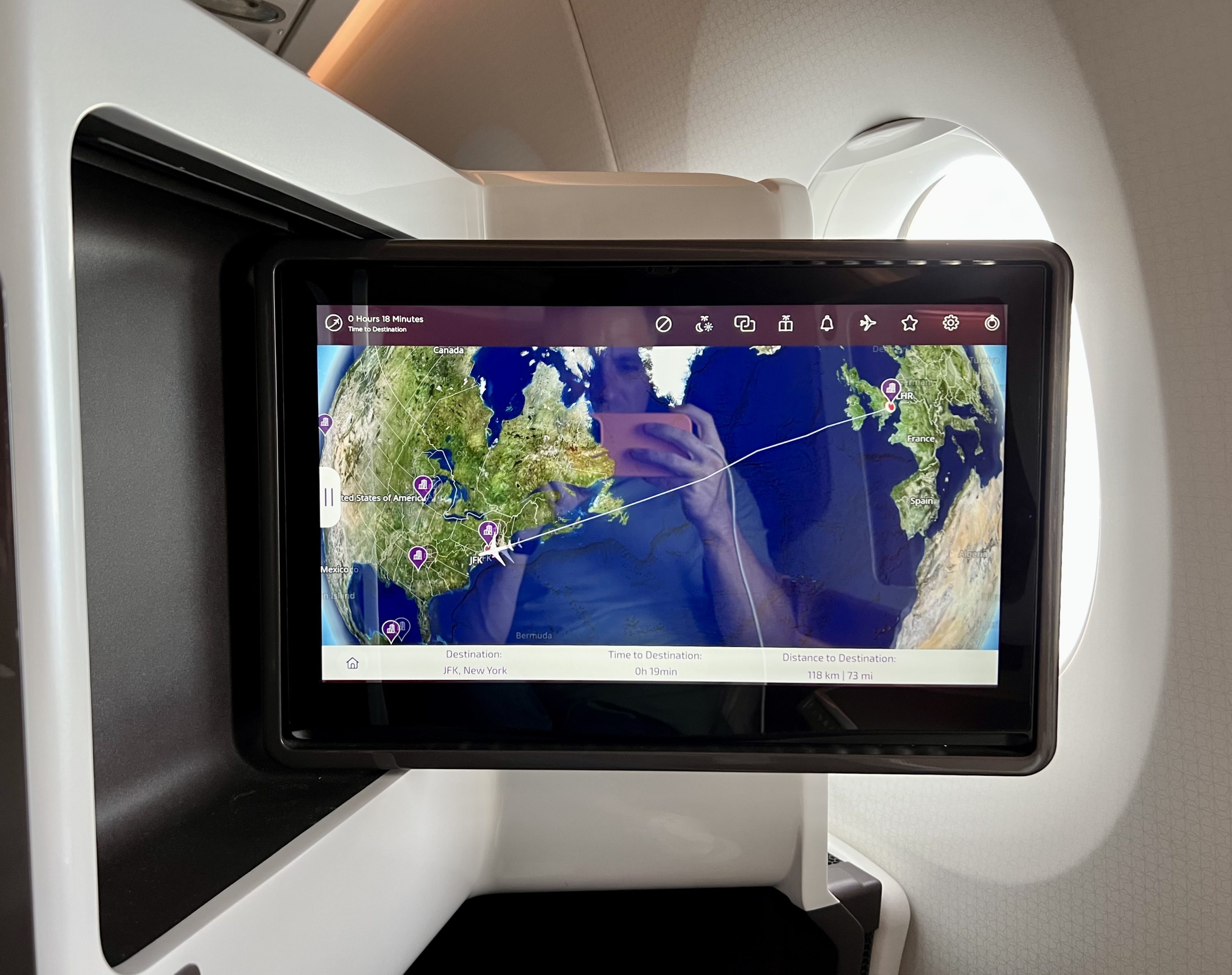Virgin Atlantic A350 Upper Suite IFE screen