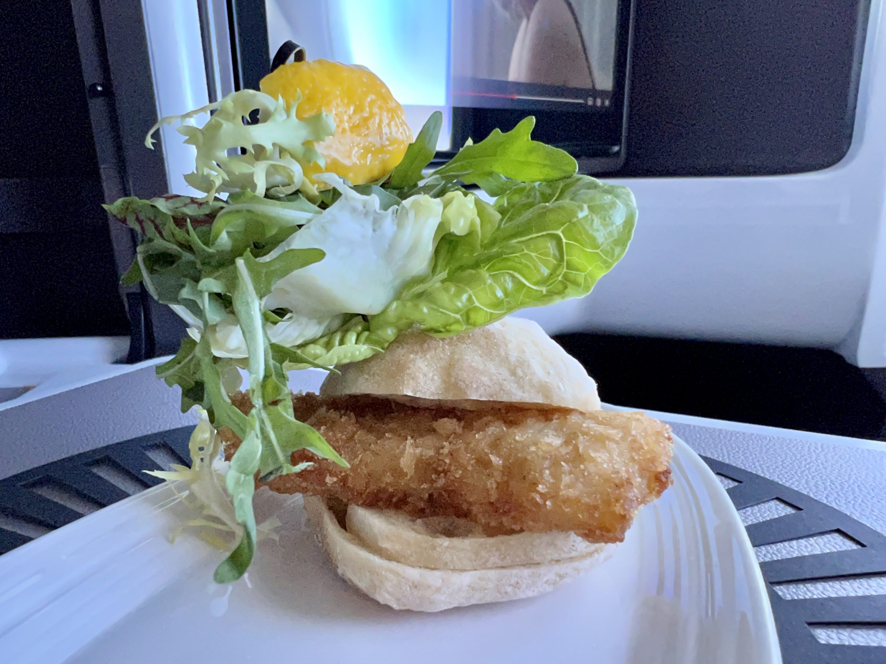 Virgin Atlantic A350 Upper Suite fish finger bite