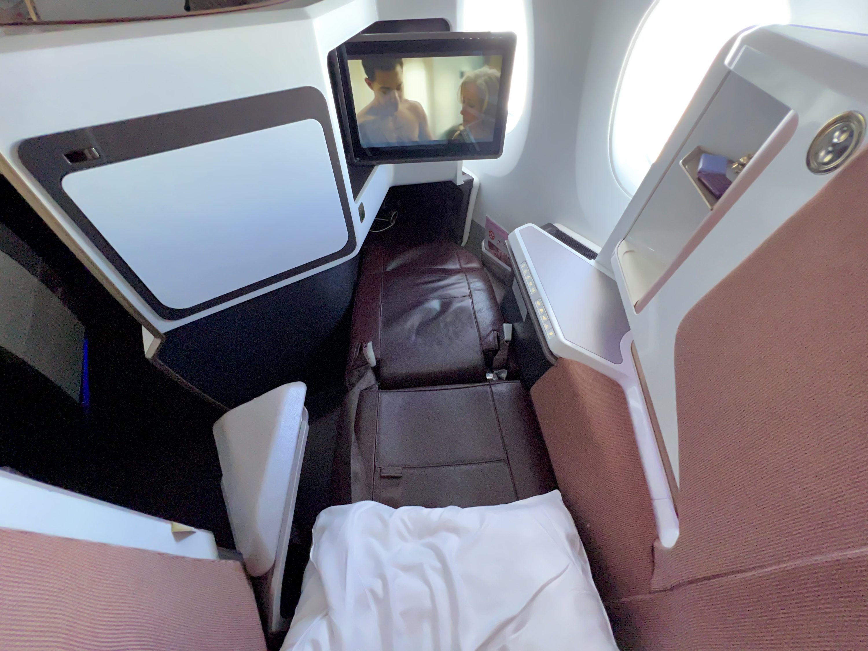 Virgin Atlantic A350 Upper Suite seat laid flat