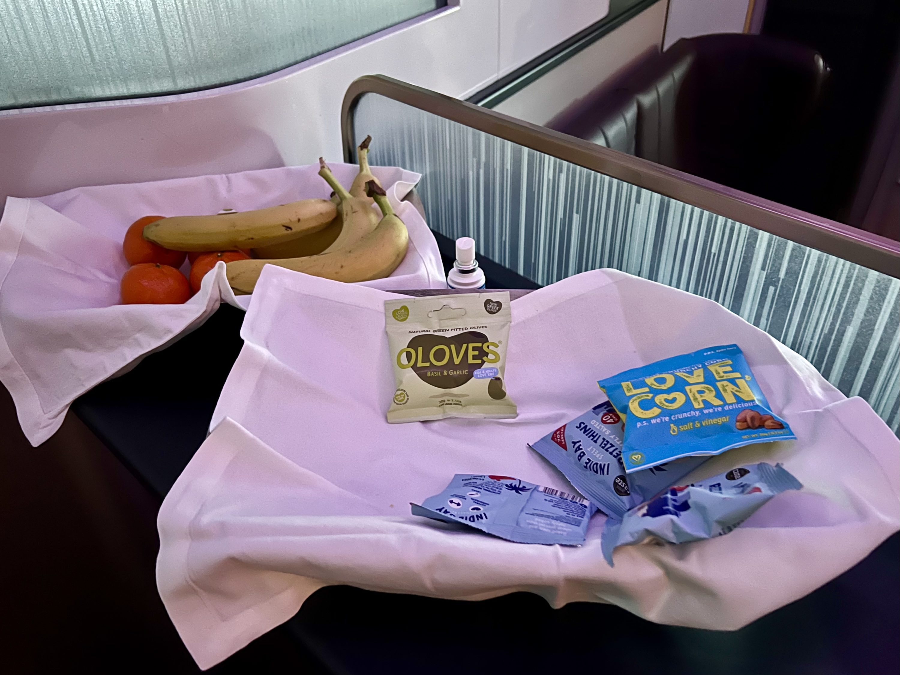 Virgin Atlantic A350 Upper Suite snacks