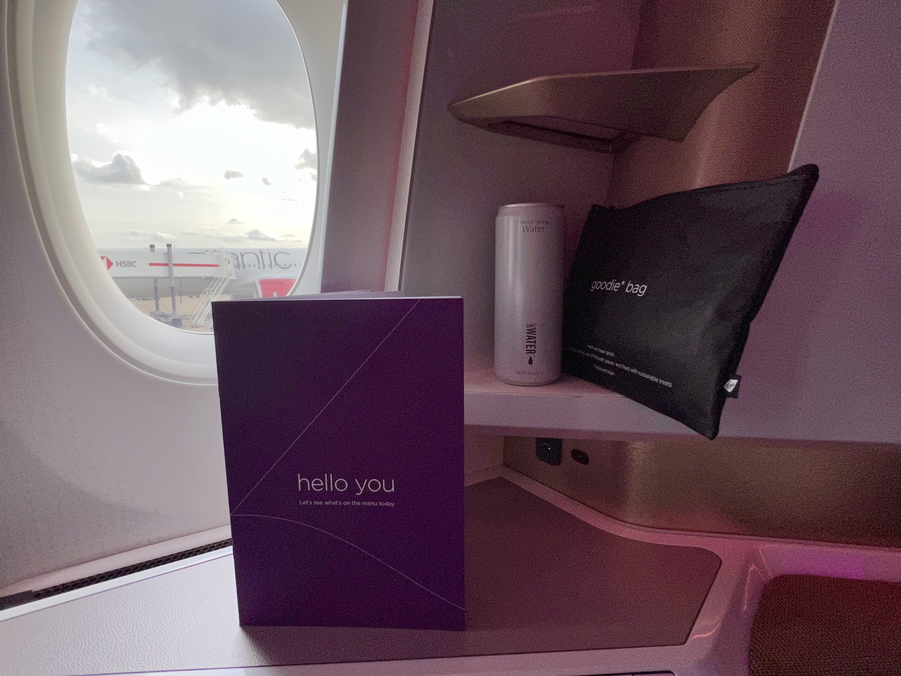 Virgin Atlantic A350 Upper Suite welcome amenities