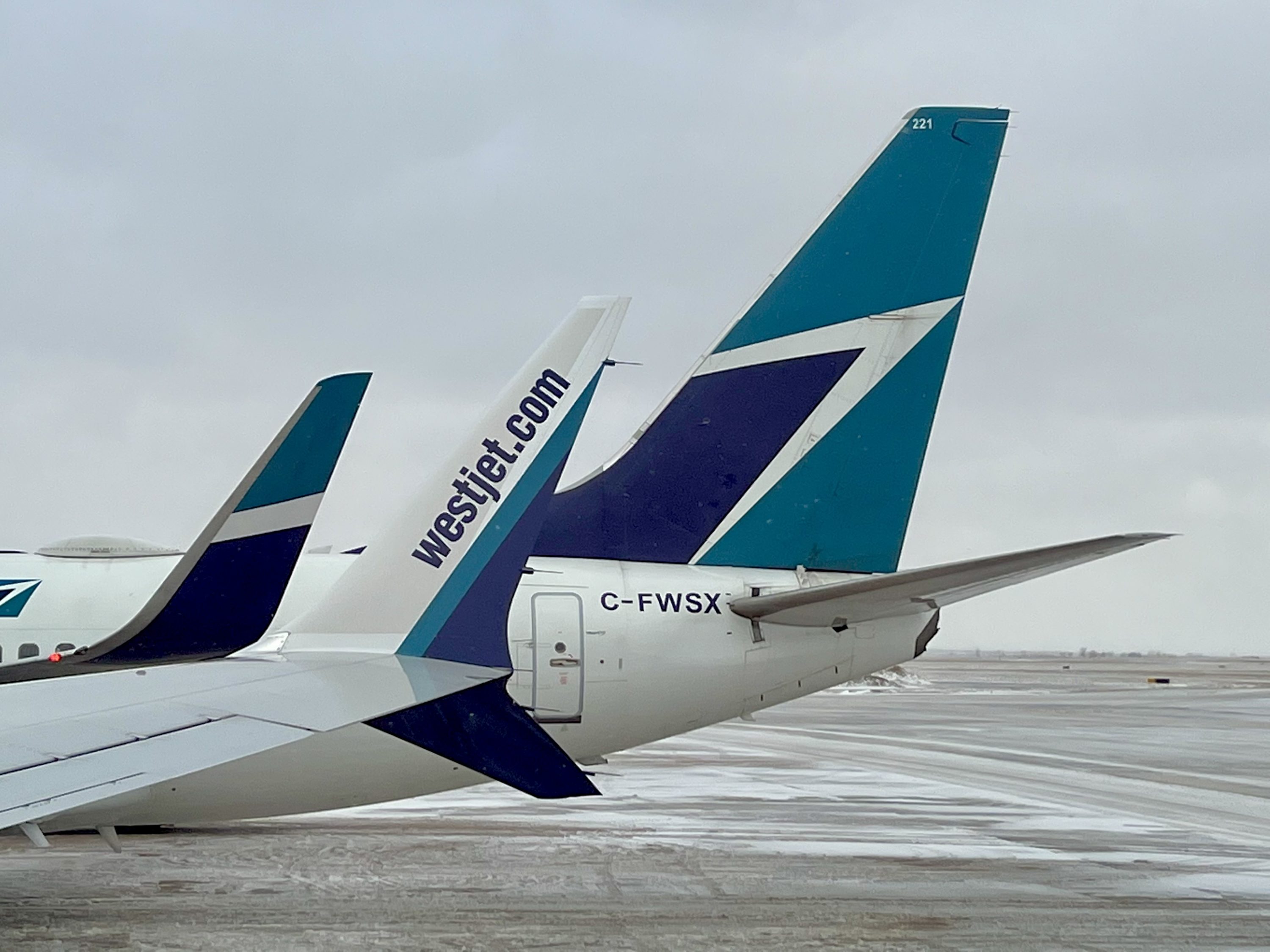 WestJet aircraft at Winnipeg Airport