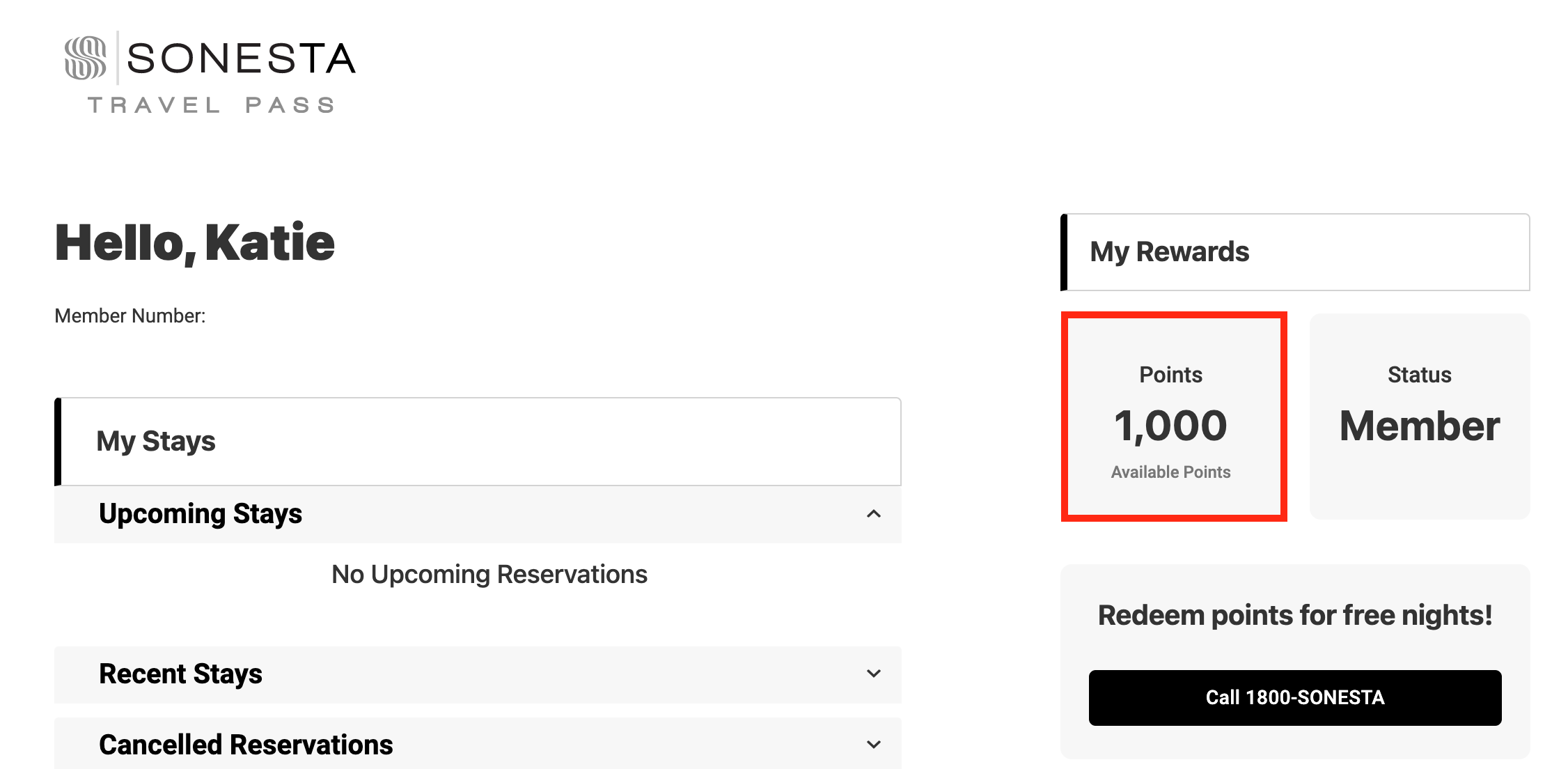 Earn 1000 bonus points by signing up for Sonesta
