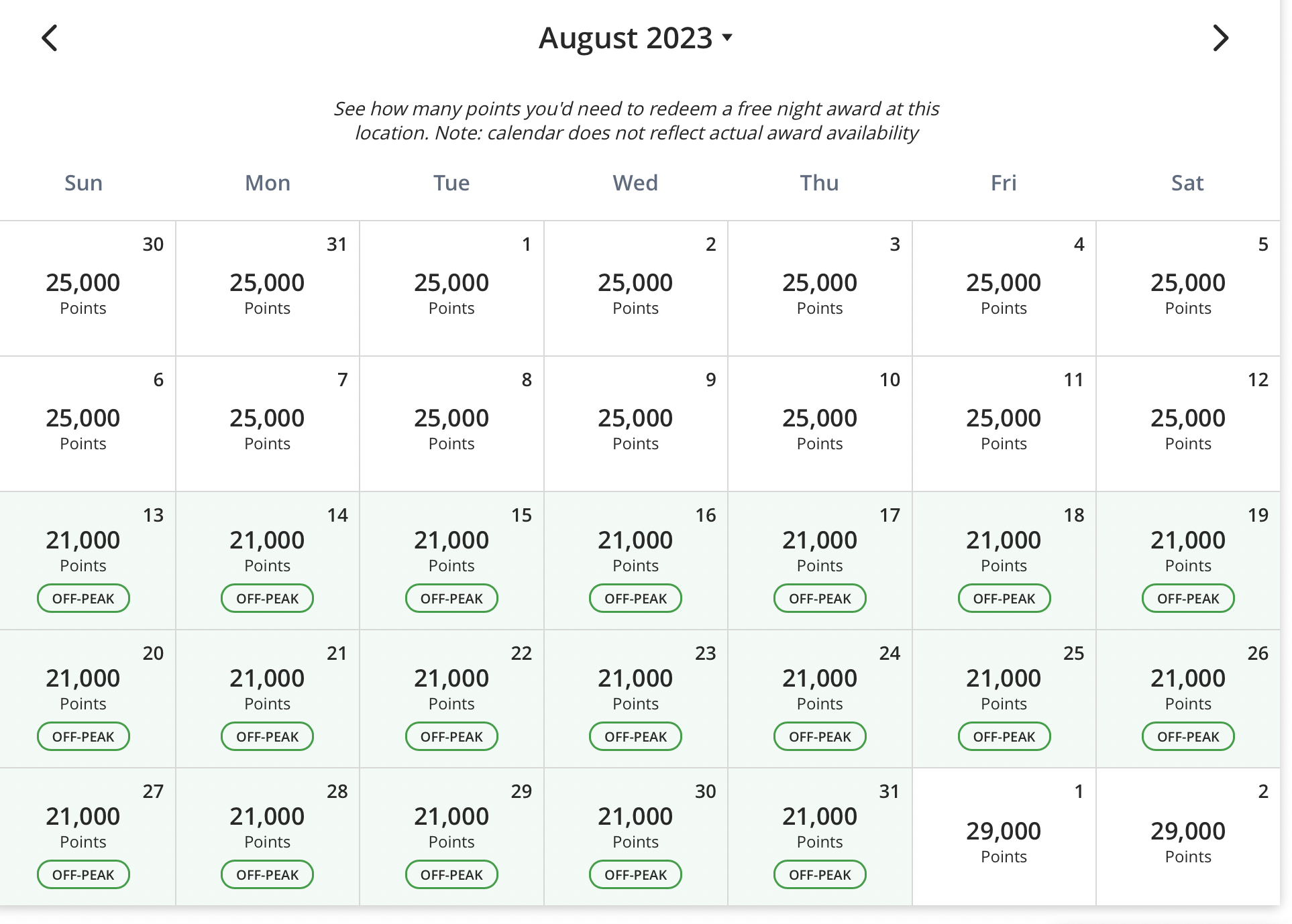 Nightly points rates for August at The Beekman New York