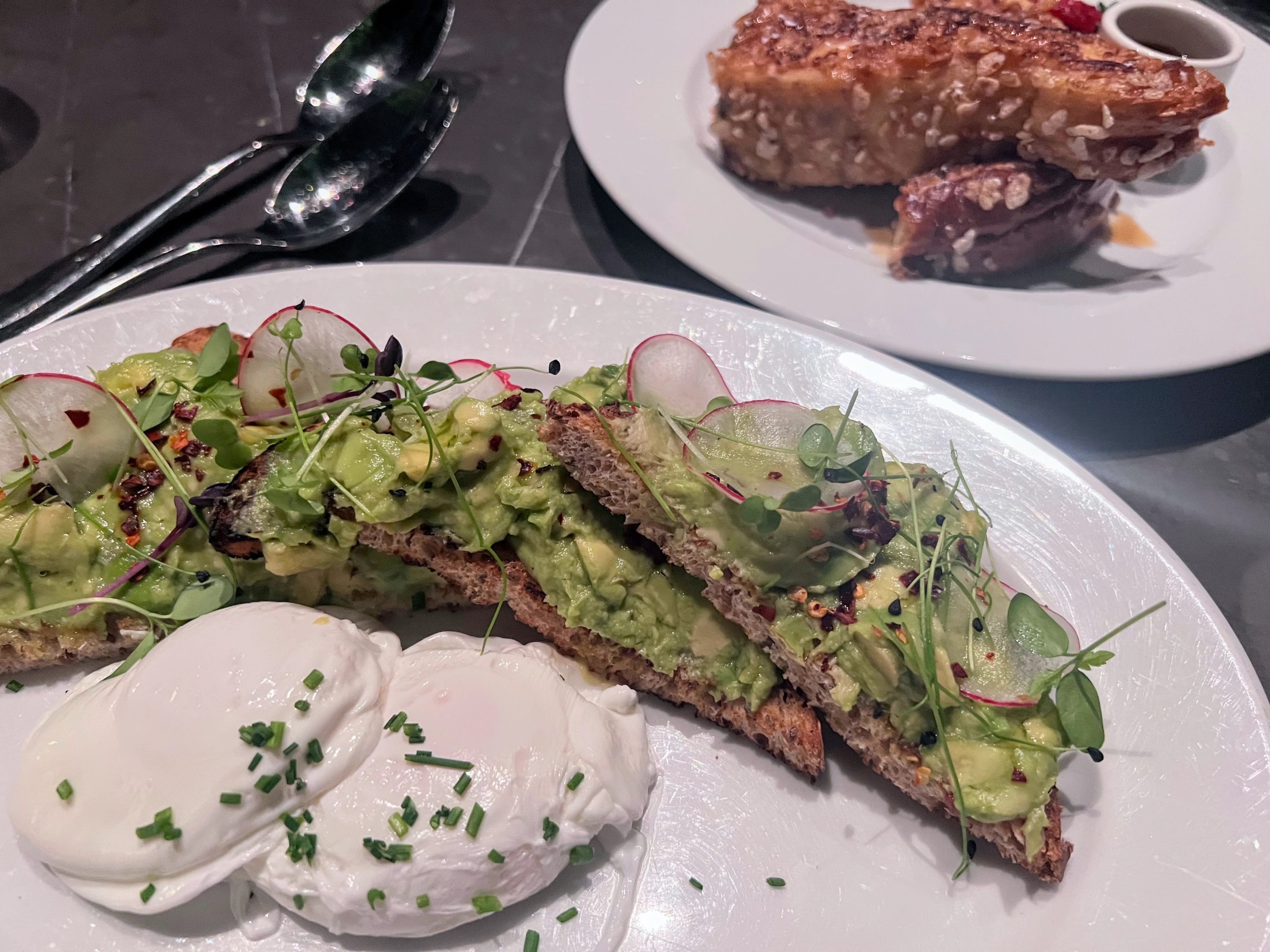 Parkers Restaurant avocado toast and French toast