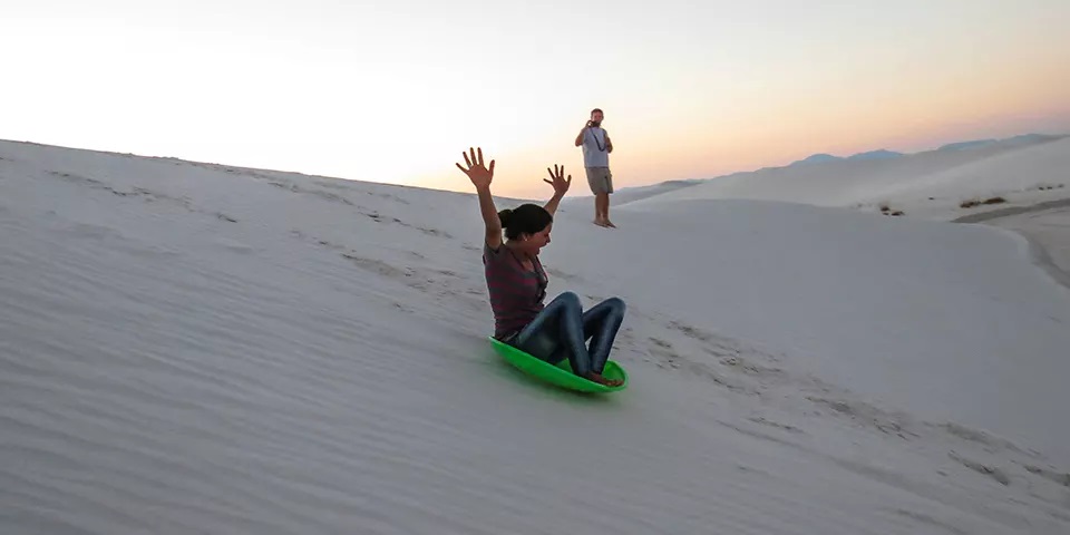 Sledding White Sands National Park